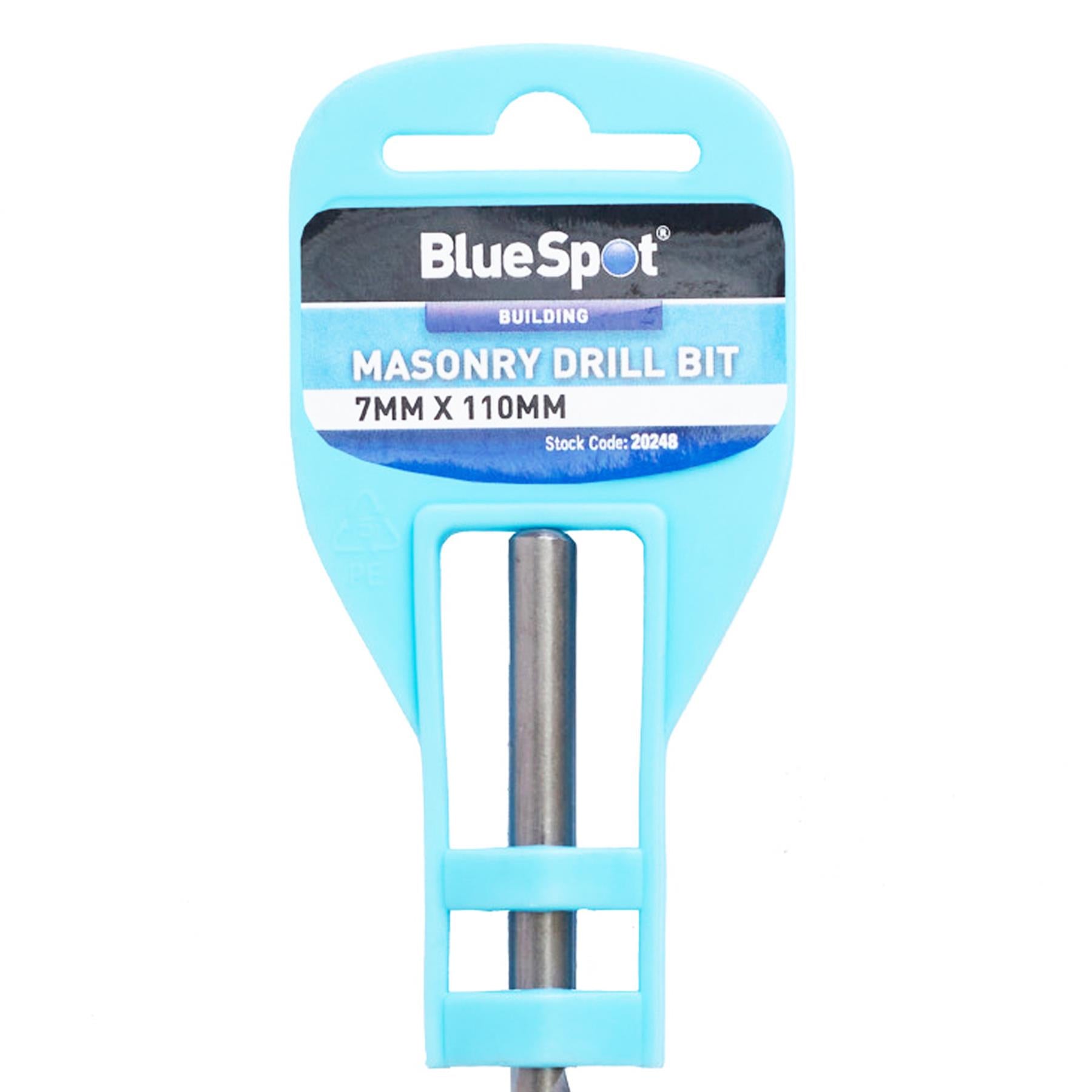 BlueSpot SDS + masonry drill bits. Tungsten. Carbide tip 7mm x 110mm