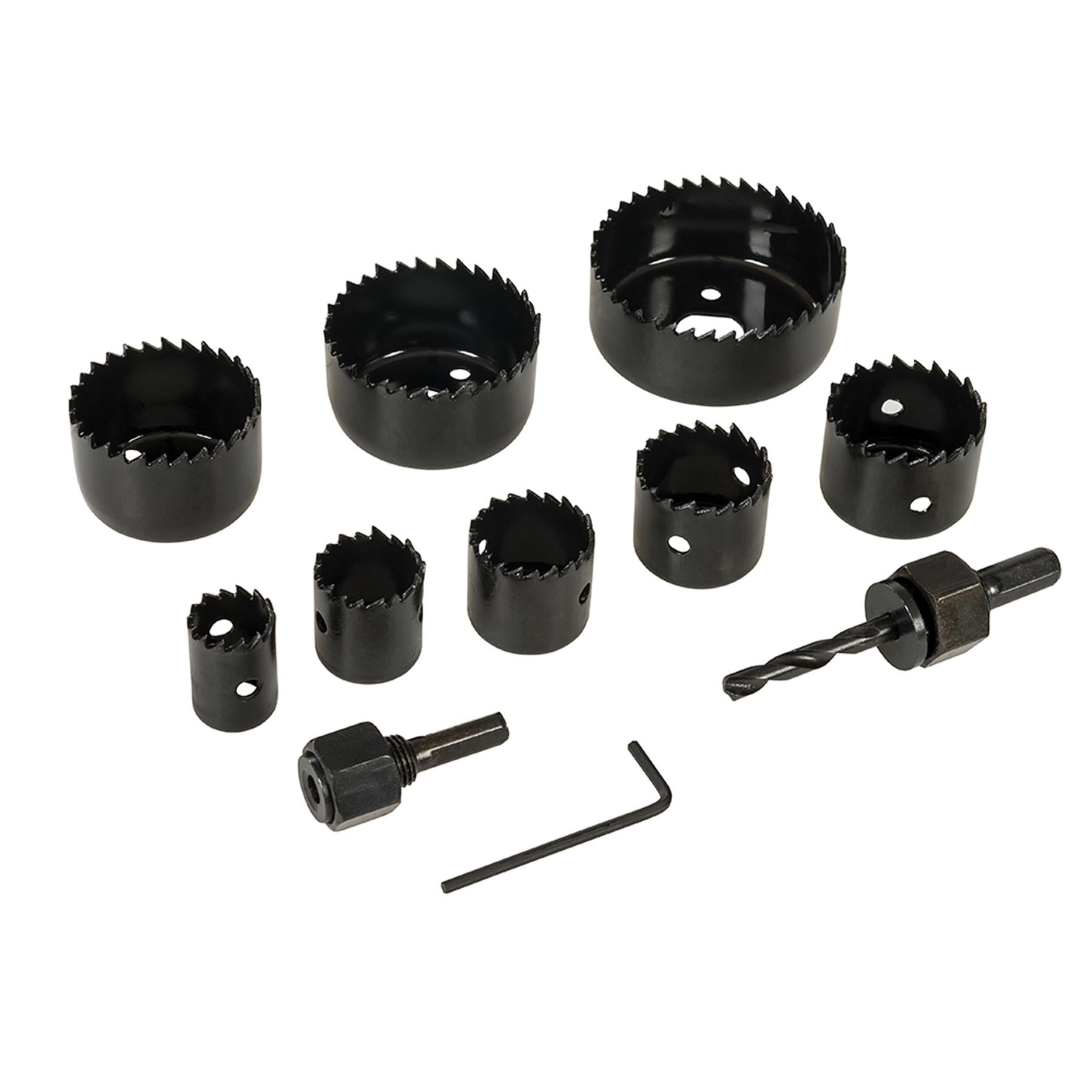 Holesaw Set 11pce 19 - 64mm Holesaw High Carbon Steel Body w/ Heat-Treated Teeth