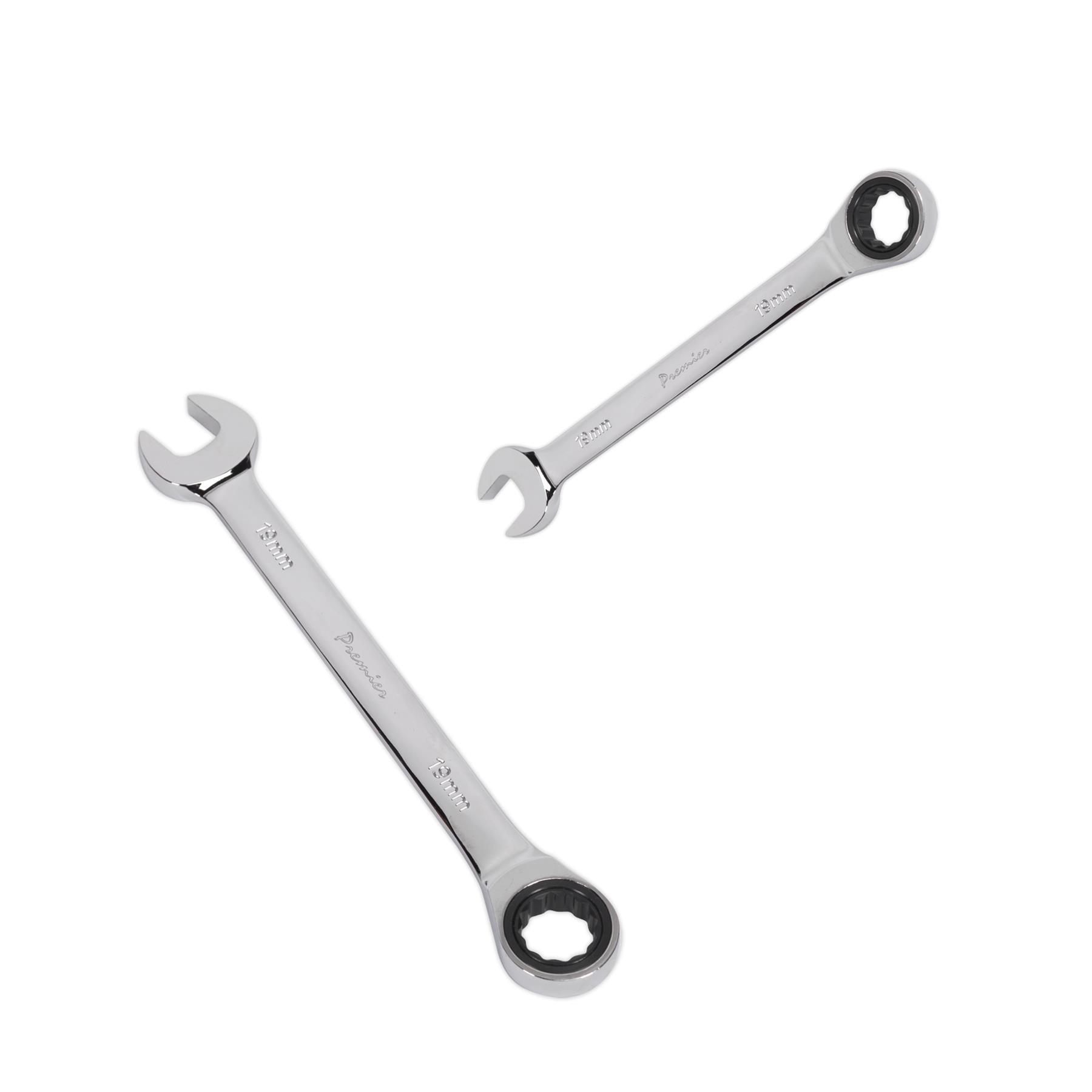 Sealey Ratchet Combination Spanner 19mm Chrome Vanadium Steel