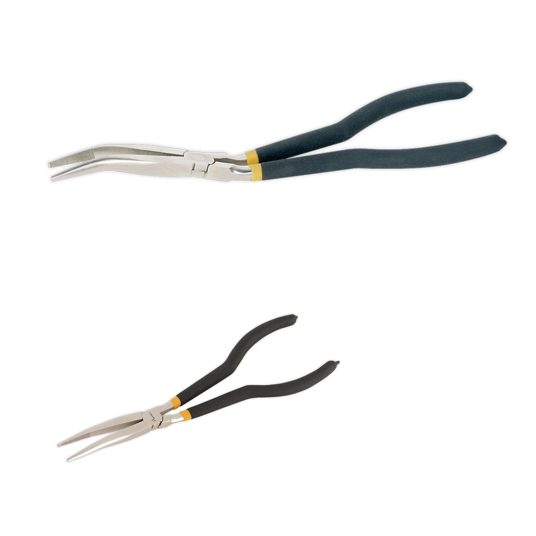 Sealey Needle Nose Pliers 280mm Offset Ni-Fe Finish