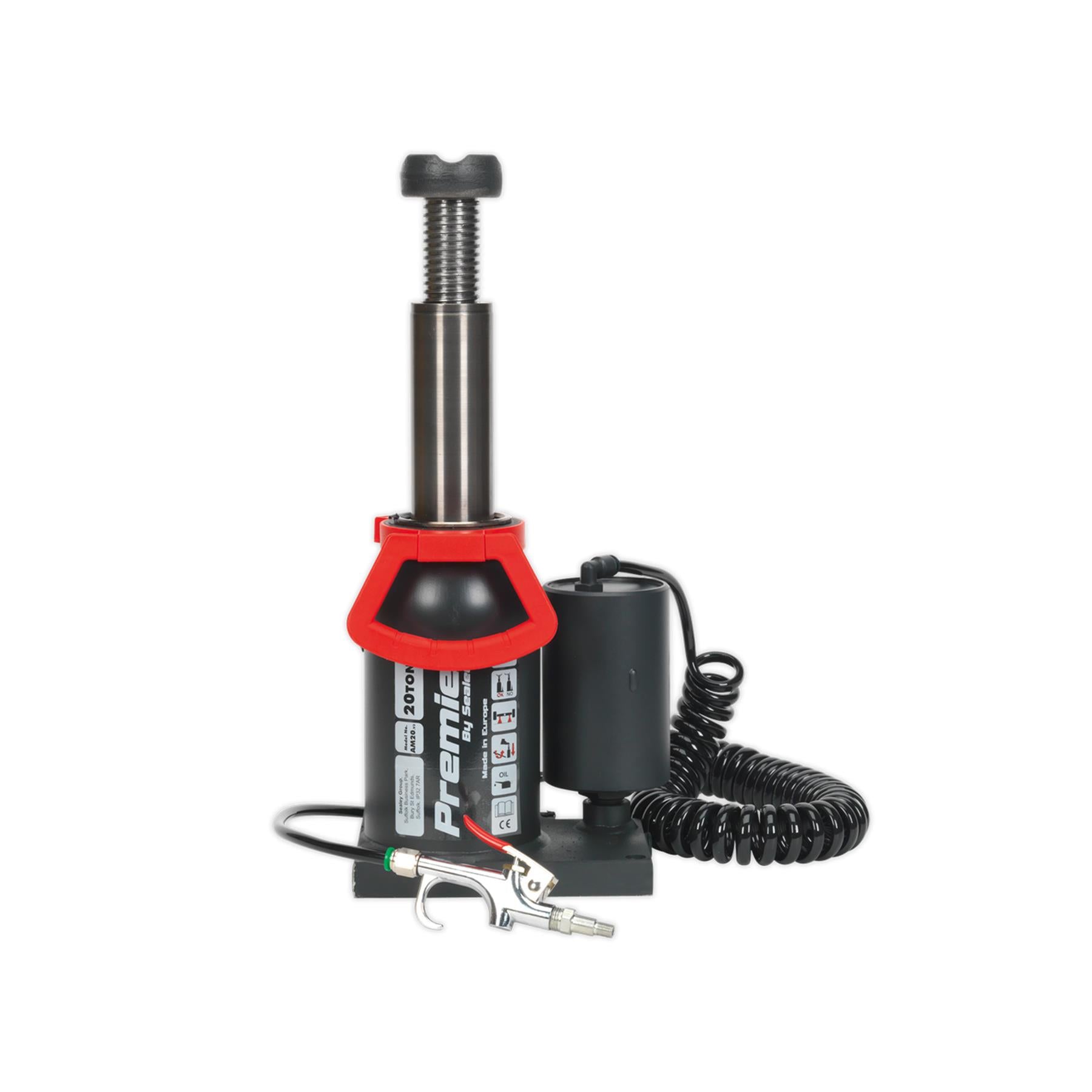 Sealey Bottle Jack 20tonne Manual/Air Hydraulic Safety Overload Valve