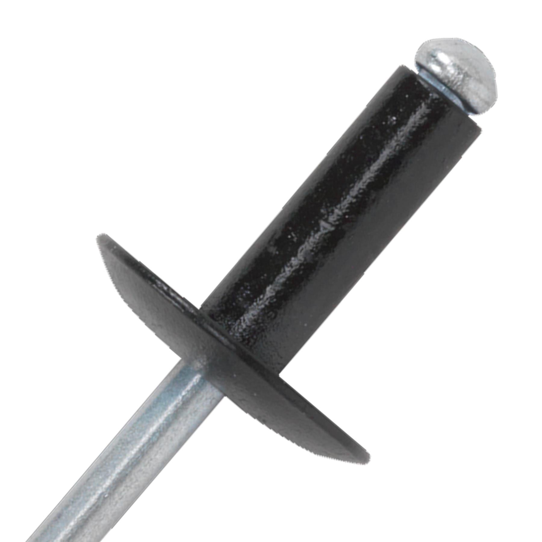 Sealey Aluminium Rivet Black Large Flange 4.8 x 14mm Pack of 200