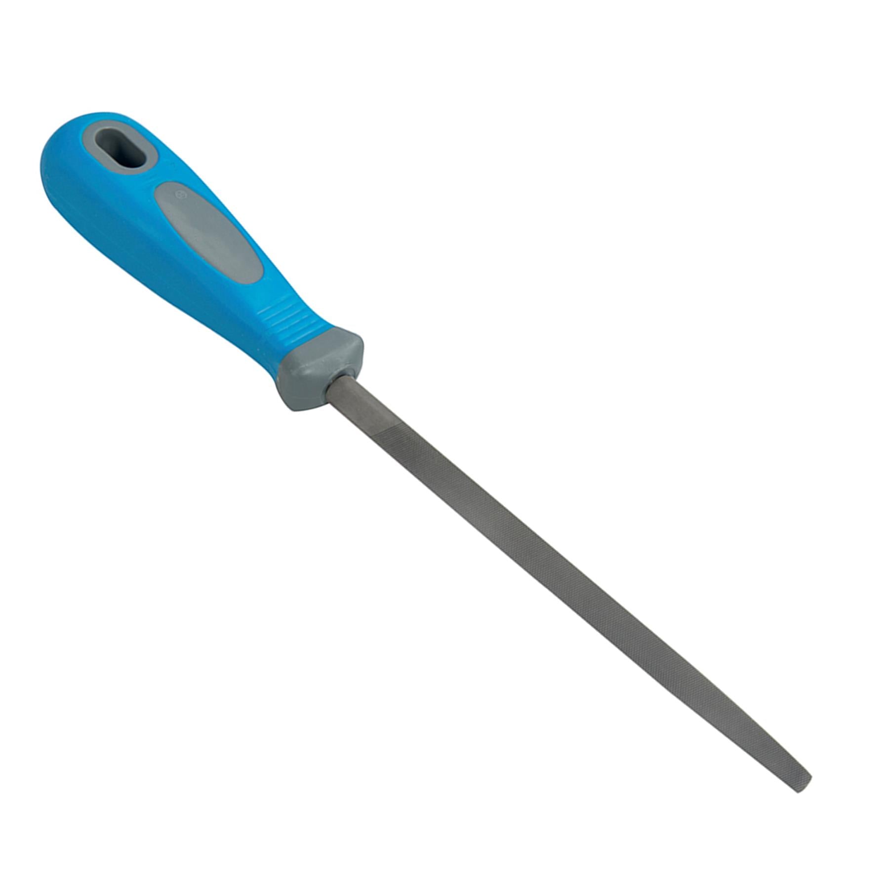 Tri Square File - 2Nd Cut 250mm Soft-Grip Handle With Hanging Hole Quality
