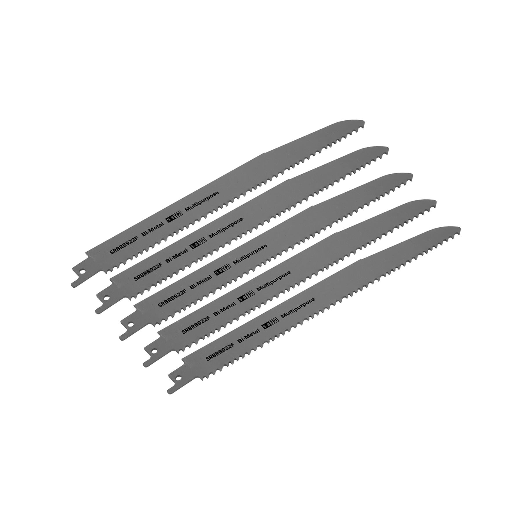 Sealey Reciprocating Saw Blade Multipurpose 230mm 5-8tpi-Pack of 5