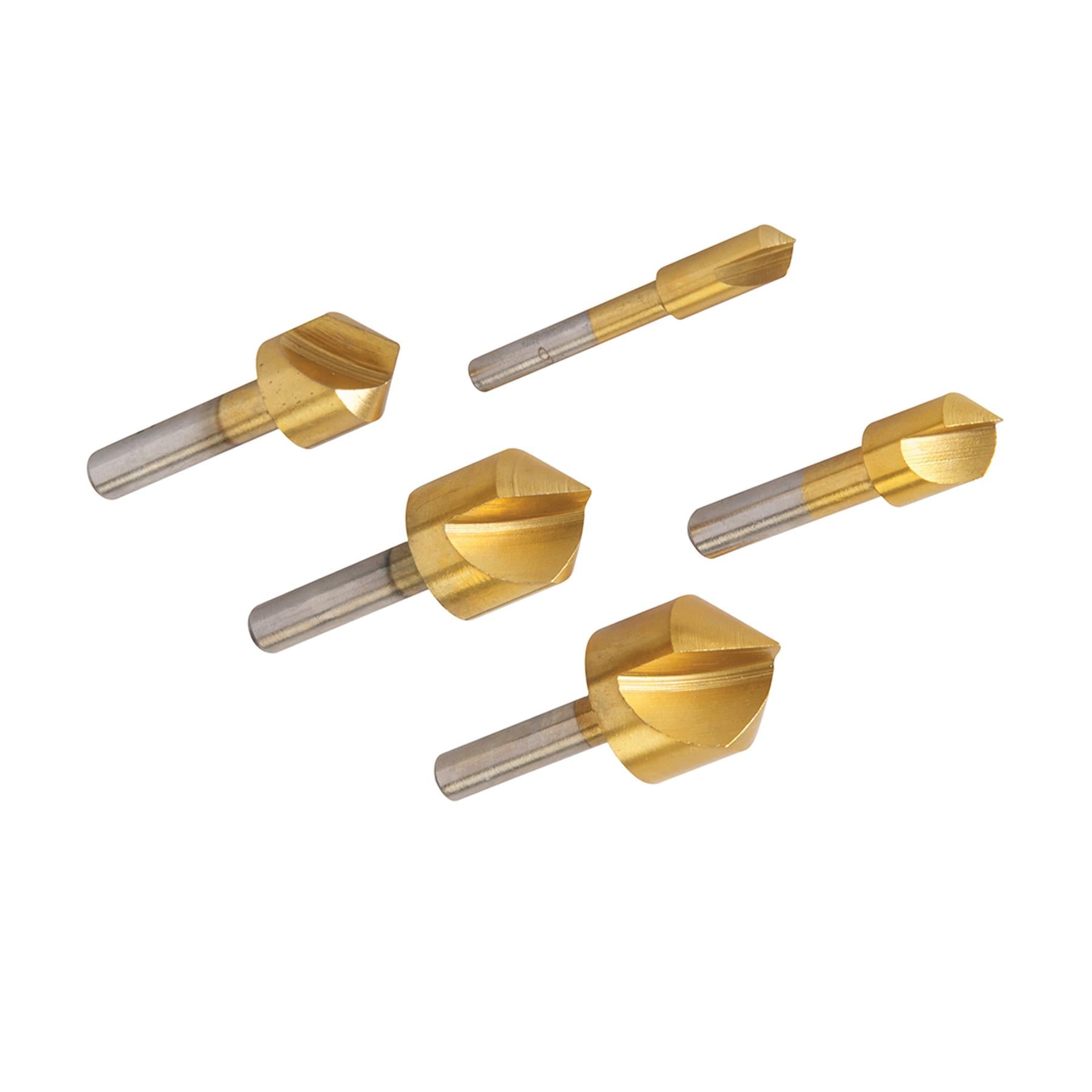 5Pc Titanium Coated Countersink Bit Set Drill High Carbon Steel Quality