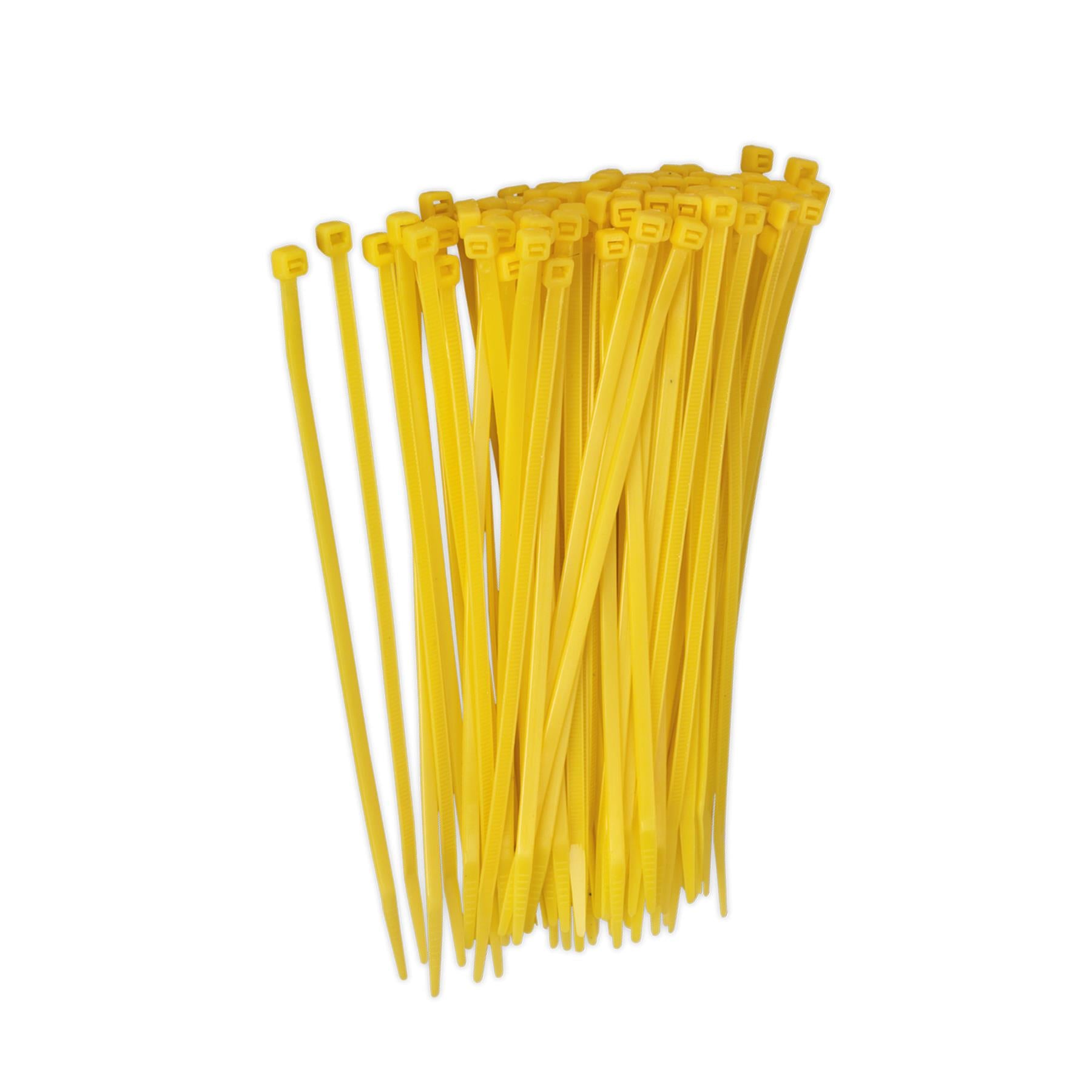 Sealey Cable Tie 200 x 4.4mm Yellow Pack of 100