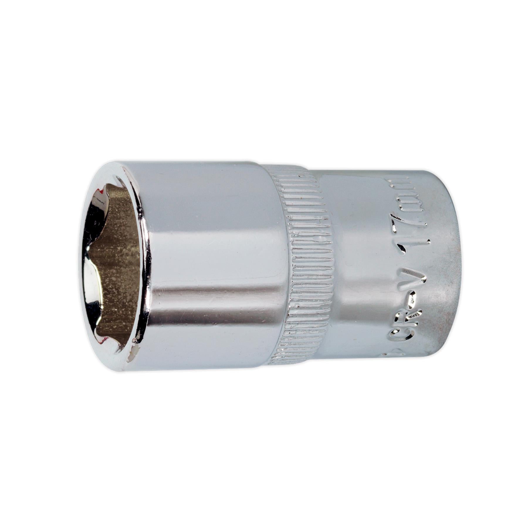 Sealey WallDrive Socket 17mm 1/2"Sq Drive Fully Polished