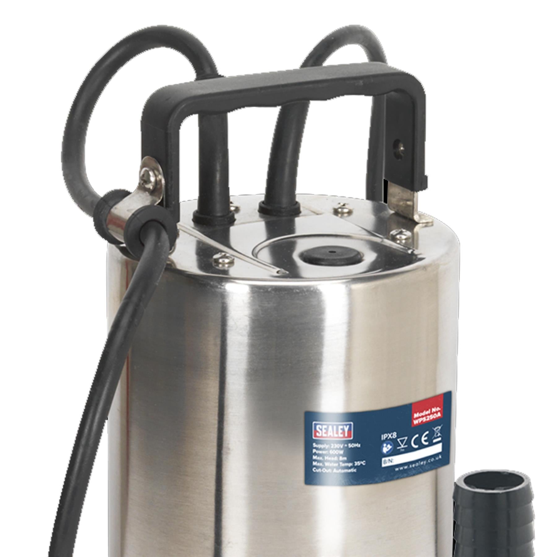 Submersible Stainless Water Pump Automatic 250L/min 230V Sealey