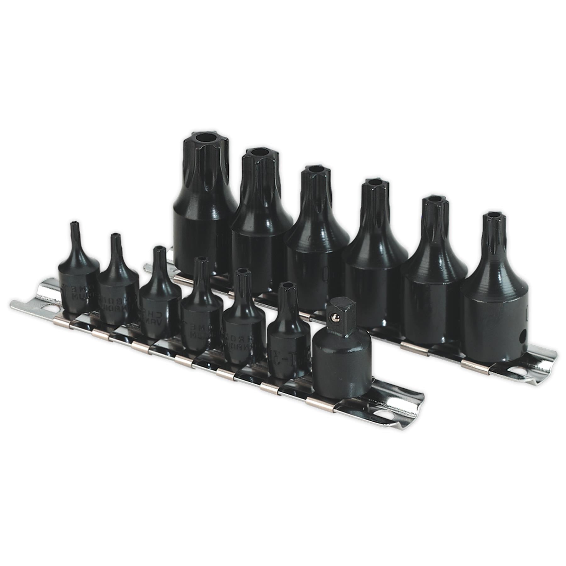 Sealey TRX-Star* Security Socket Bit Set 13pc 1/4"&3/8"Sq Dr