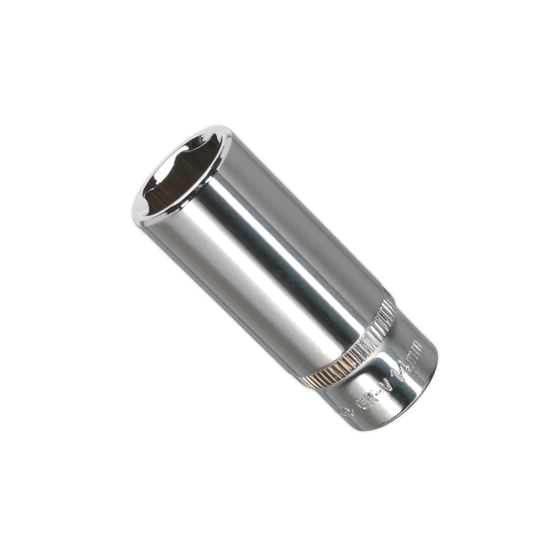 Sealey WallDrive Socket 14mm Deep 1/4"Sq Drive Fully Polished