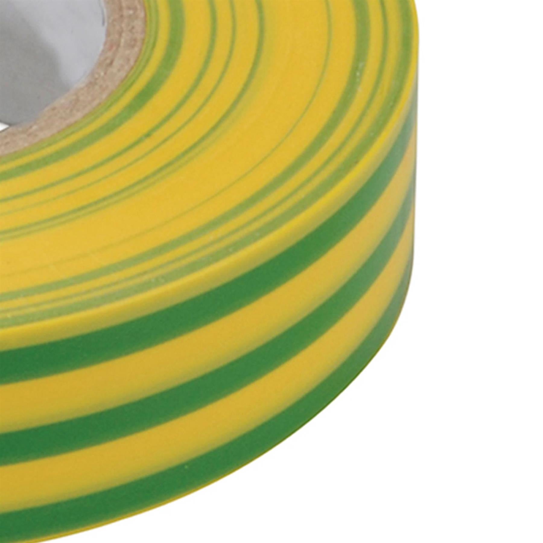 19mm x 22mm Electrical Pvc Insulating Tape Flame Retardant Rolls Yellow/Green 2 Rolls
