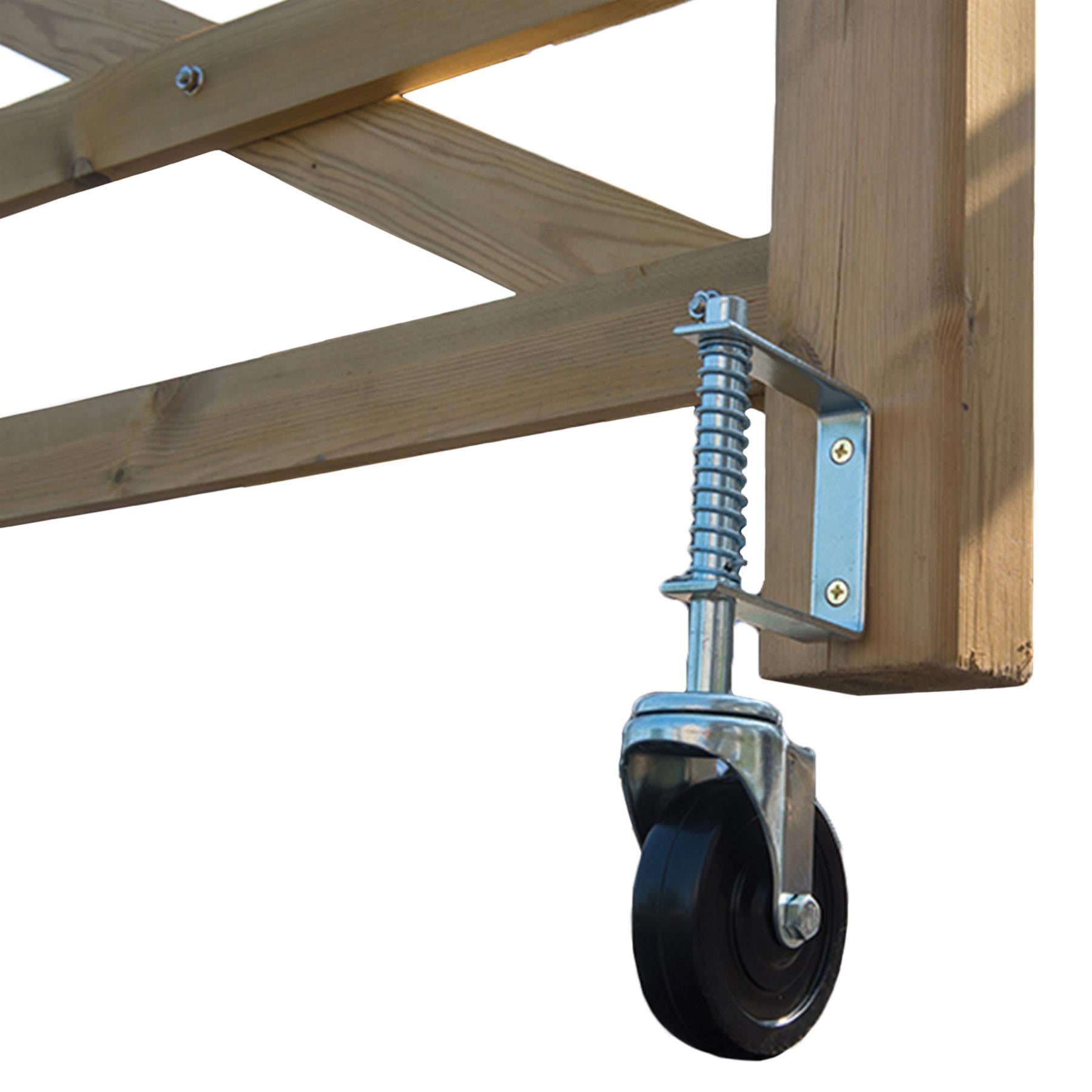 Spring Loaded Gate Jockey Wheel Swivel Castor 100mm (4") Diameter for up to 57kg