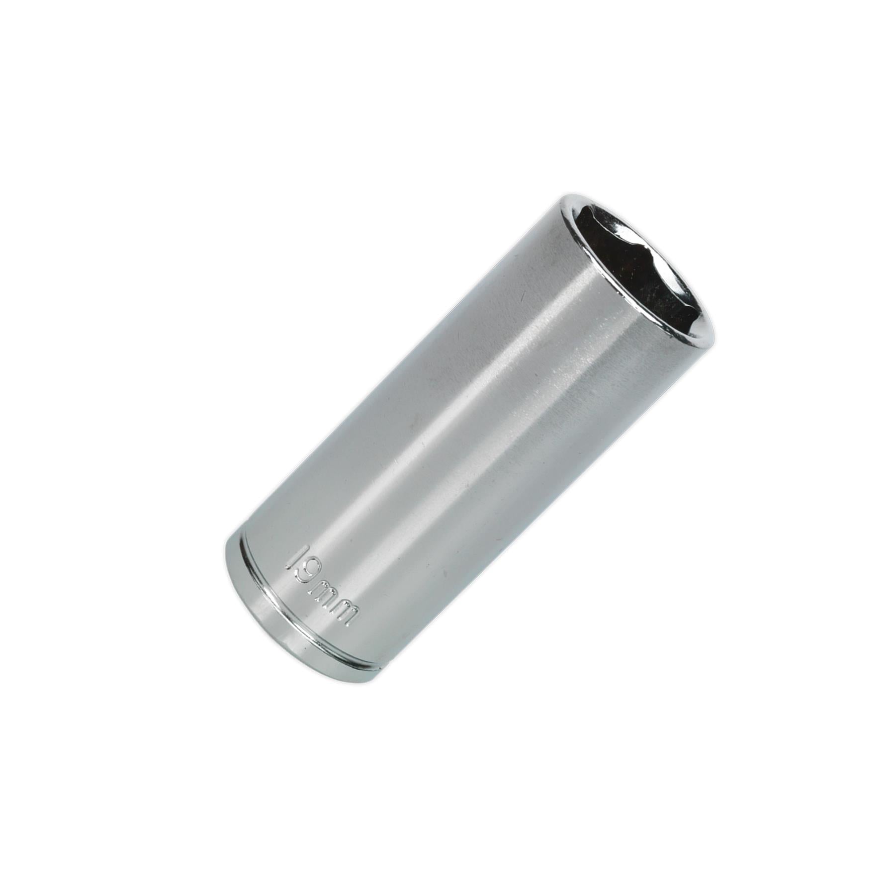 Sealey WallDrive Socket 19mm Deep 3/8"Sq Drive Carbon Steel