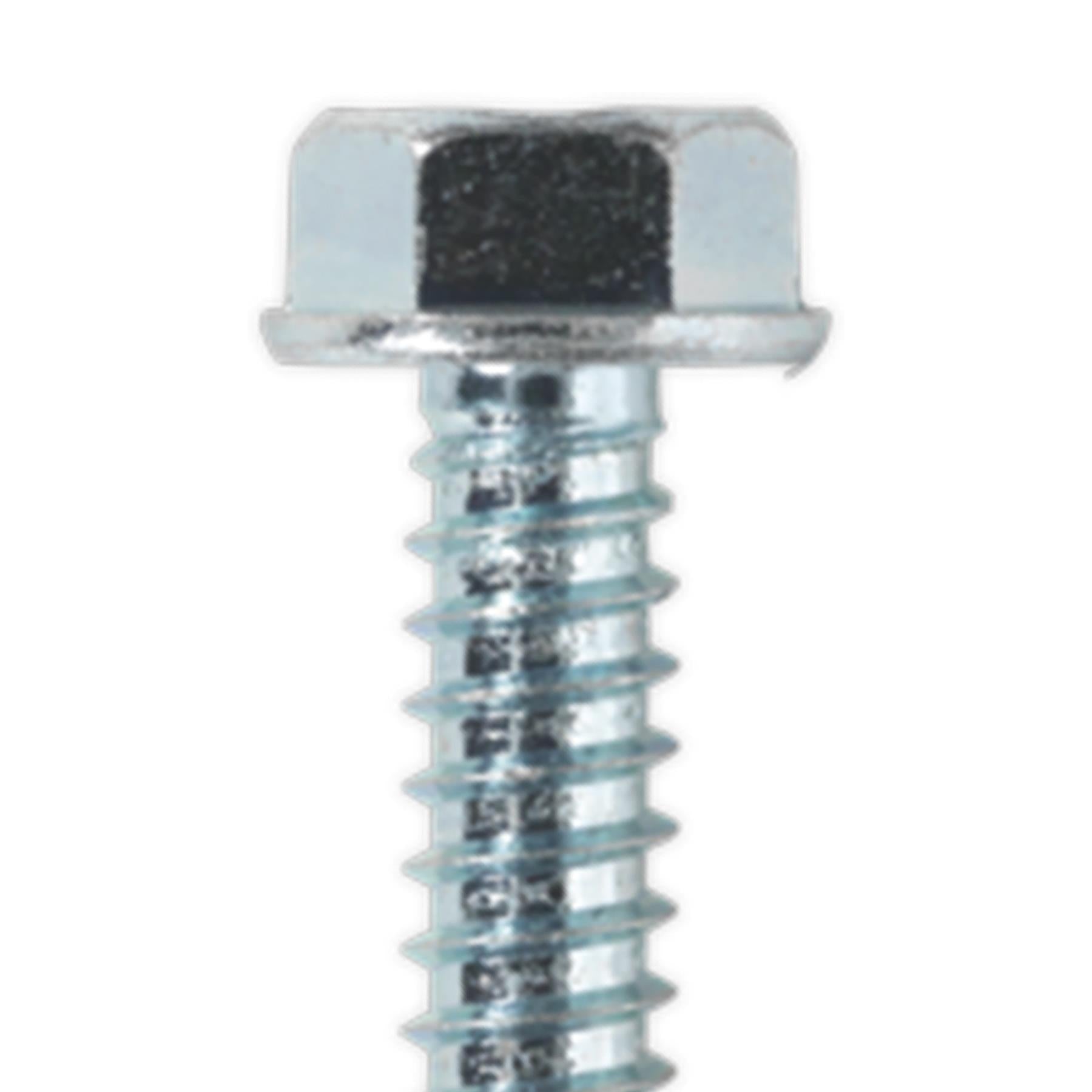 Sealey Self Drilling Screw 6.3 x 38mm Hex Head Zinc Pack of 100