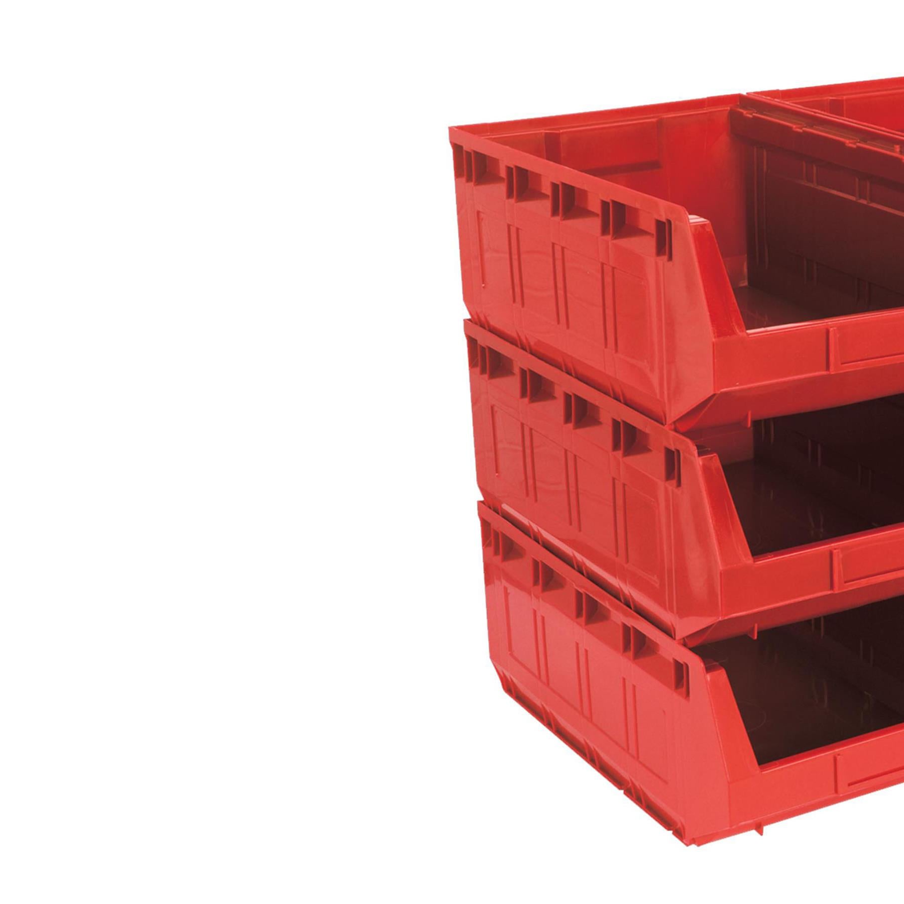 Sealey Plastic Storage Bin 310 x 500 x 190mm - Red Pack of 6
