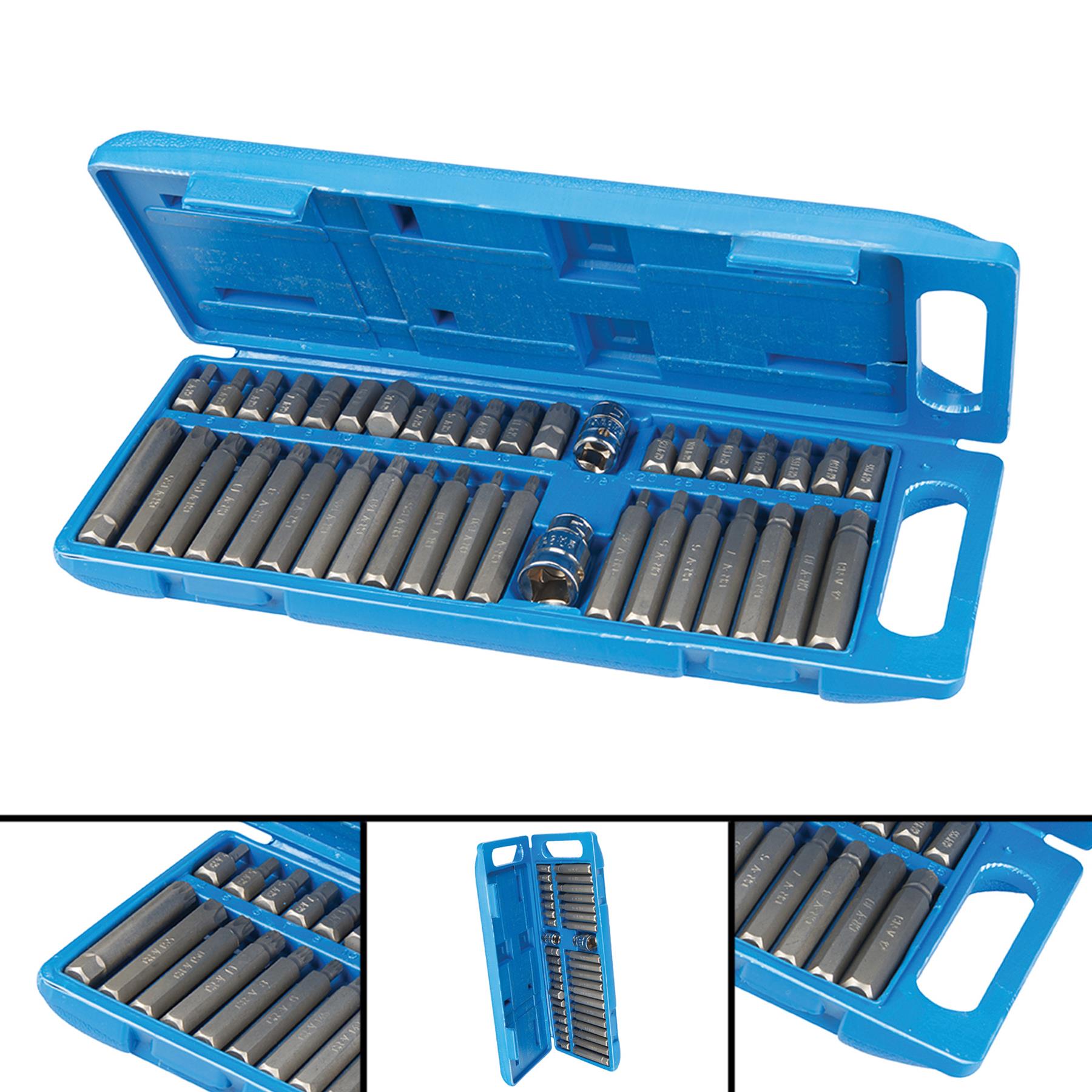 40Pce Hex, Torx & Spline Bit Set With Impact Screwdrivers And Ratchets