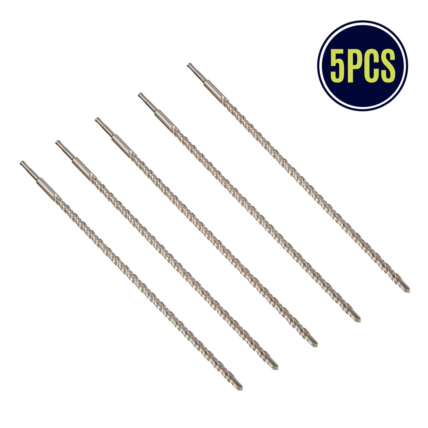 5 x SDS+ PLUS MASONRY DRILL BIT 18 x 600mm, TUNGSTEN CARBIDE TIP, FOR STONE CONCRETE BRICK