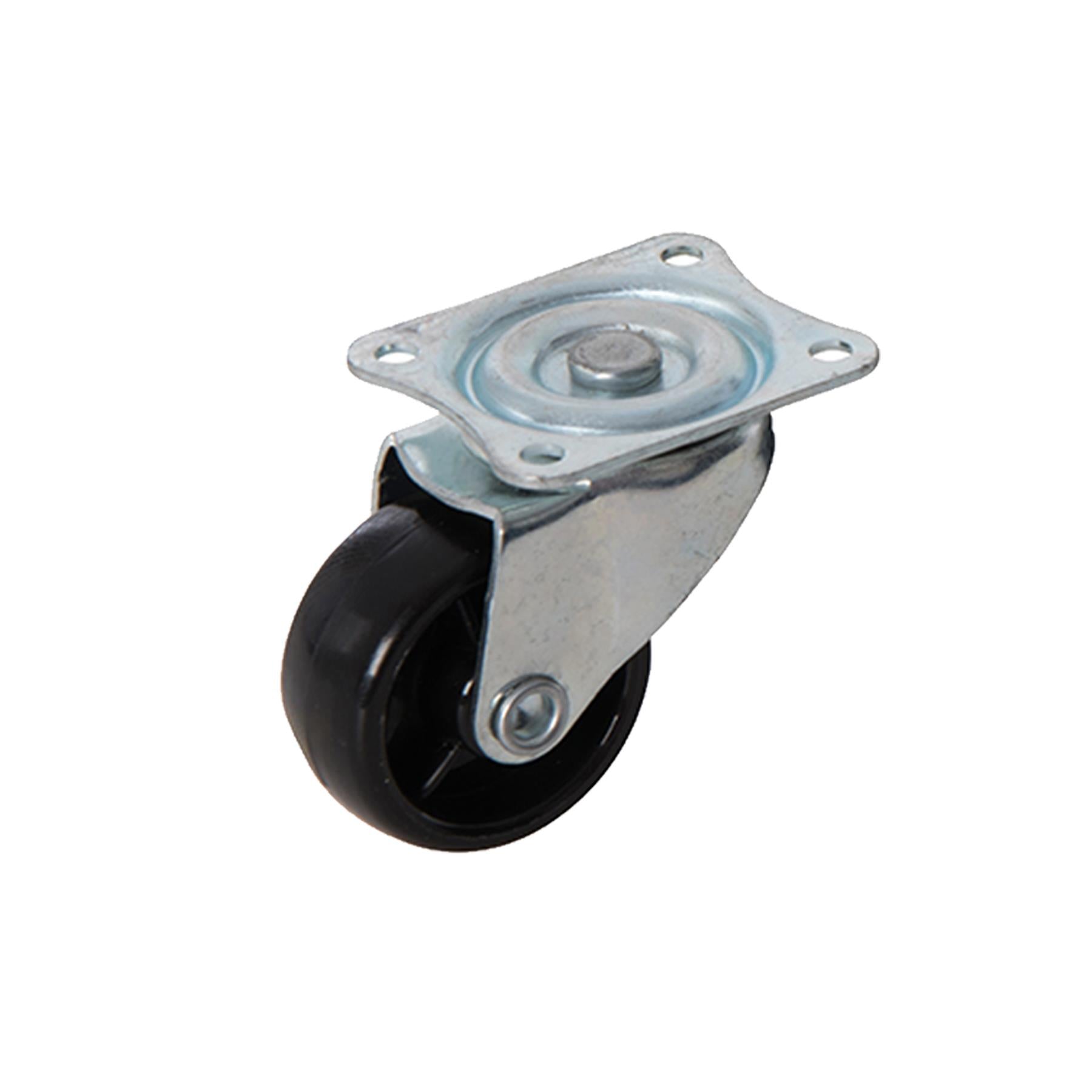 4Pk Light Duty Swivel Action Castors - 41mm Plate With Non-Marking Tyres