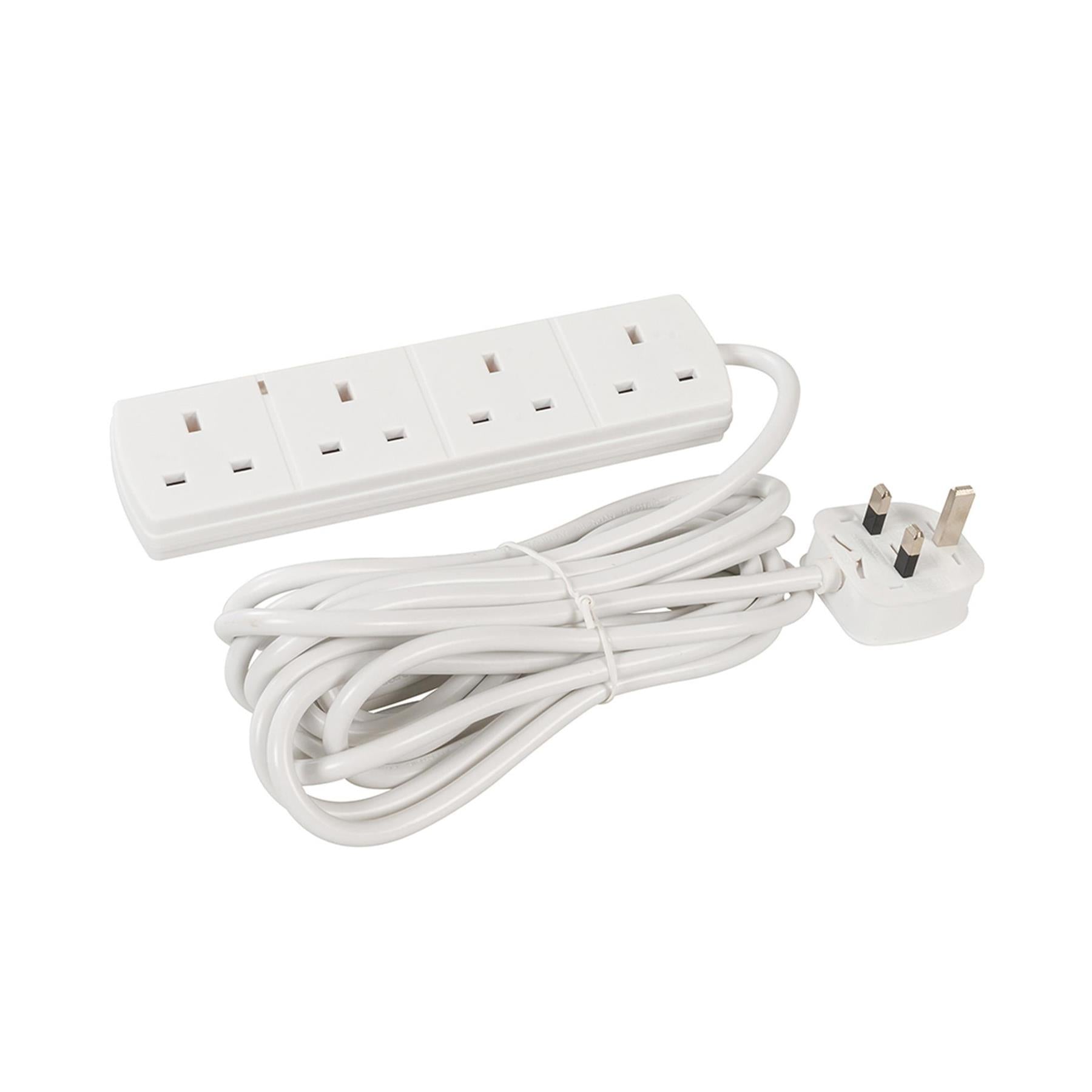 High quality Plug & Sockets Extension Lead with Neon Indicator 240V 4Gang 5m