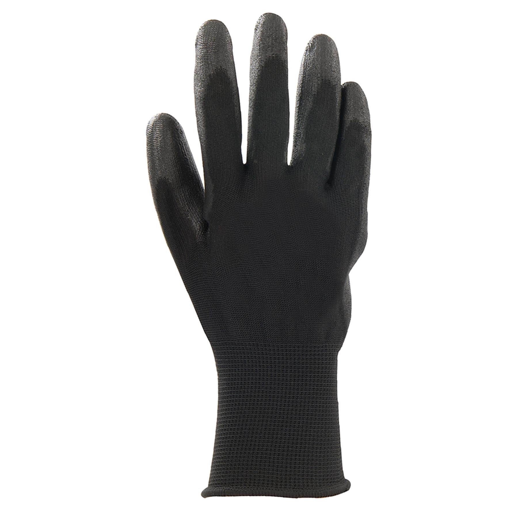20x PU Palm Coated Work Wear Gardening Black Safety Gloves XL 11