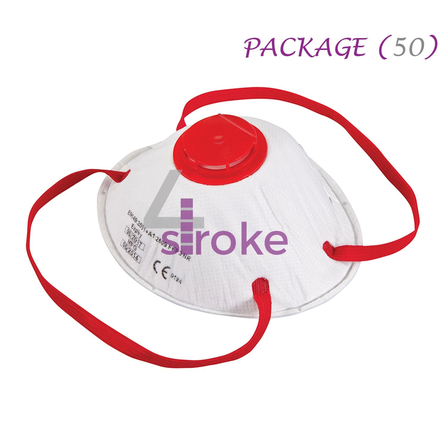 50 Face Mask Respirator Valved FFP3 Sanding Paint Dust Bodyshop Safety Moulded