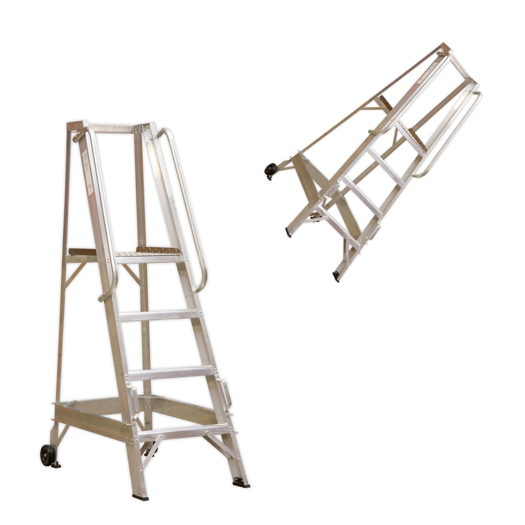 Sealey Warehouse Steps 6-Tread WS6 Non-Slip Safety Hand Rails