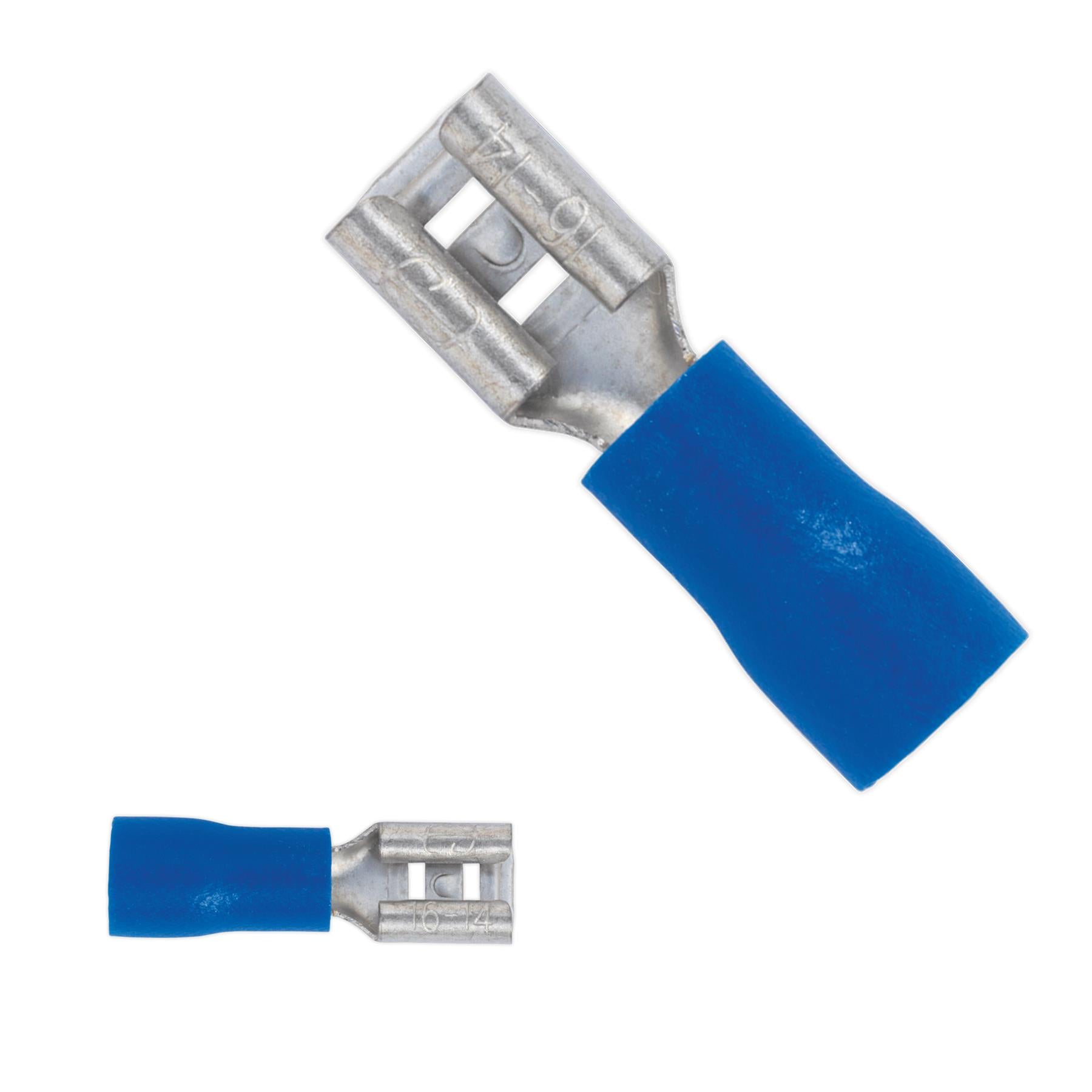 Sealey Push-On Terminal 4.8mm Female Blue Pack of 100