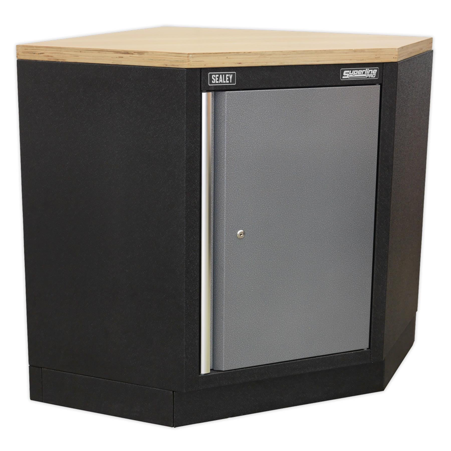 Sealey Superline Pro 1.6m Corner Storage System - Stainless Worktop