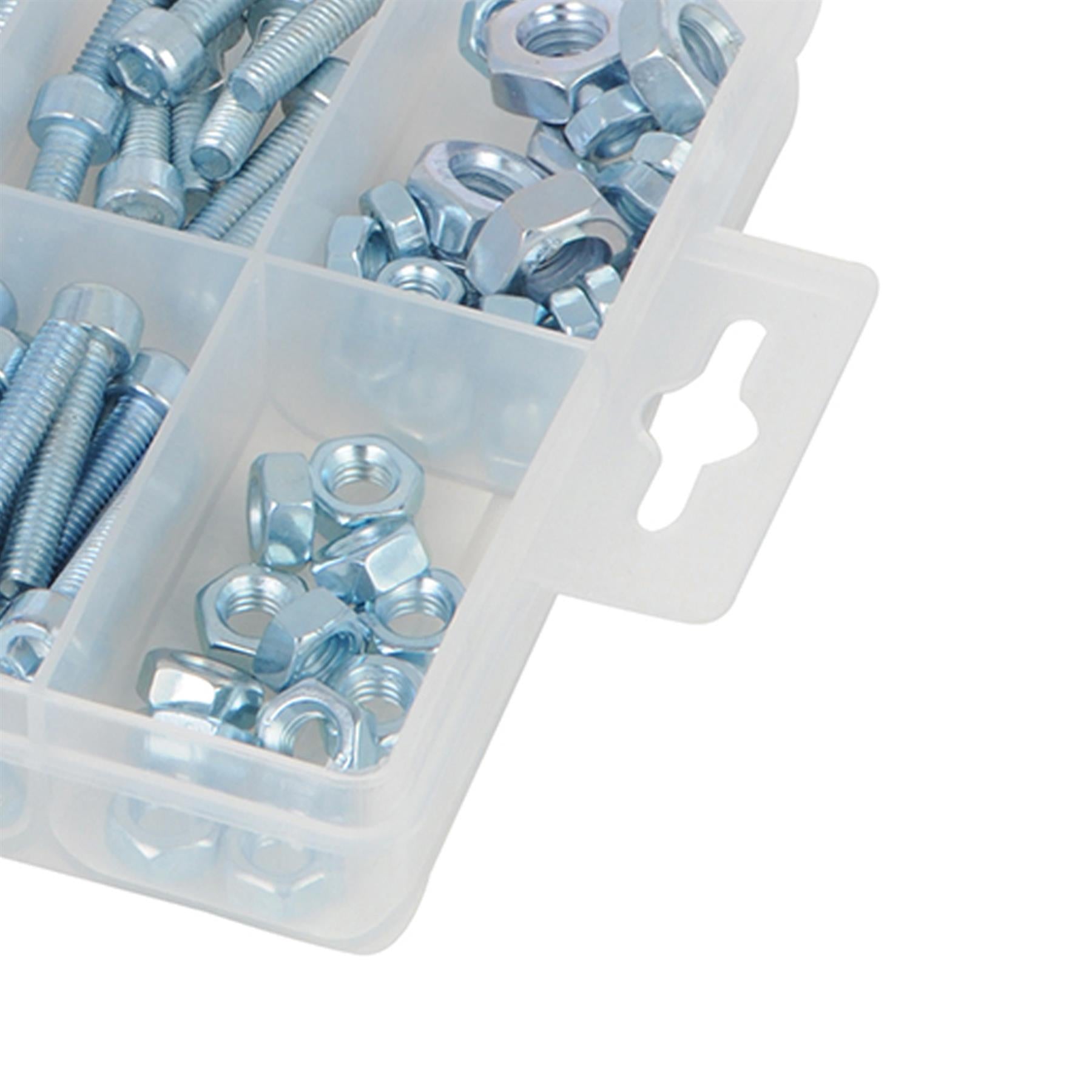 75Pce Cap Screws & Nuts Pack Zinc-Plated Corrosion Resist M5 X 20 To M8 X 30mm