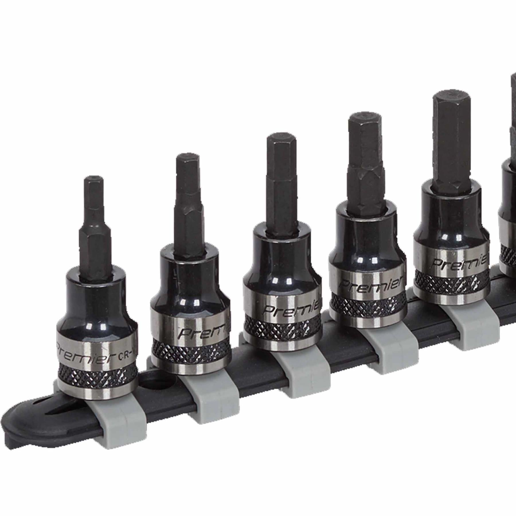 Sealey Hex Key Socket Bit Set 9pc 3/8"Sq Drive Metric Black