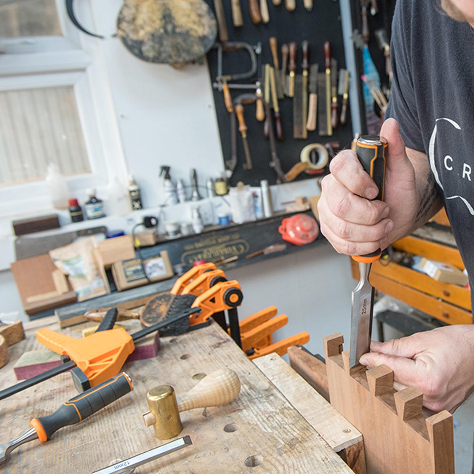 Wood Chisel Set Hardedned Steel Blade With Large Striking Cap 3Pc 13, 19 & 25mm