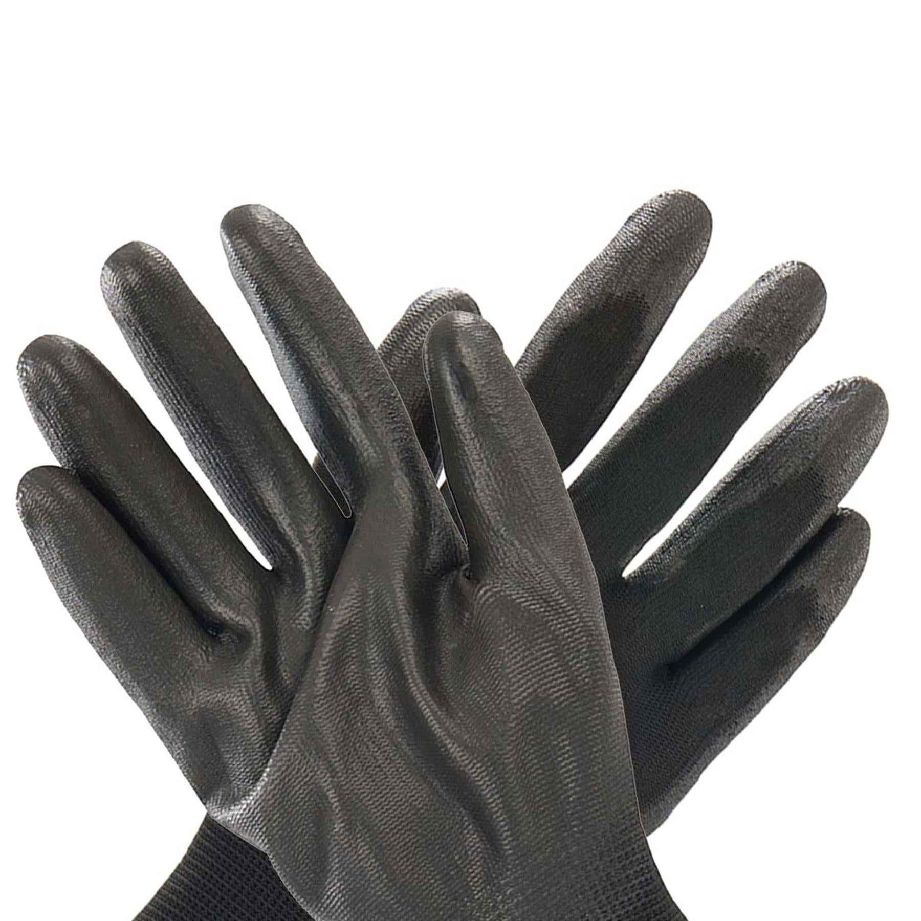 20x PU Palm Coated Work Wear Gardening Black Safety Gloves XL 11