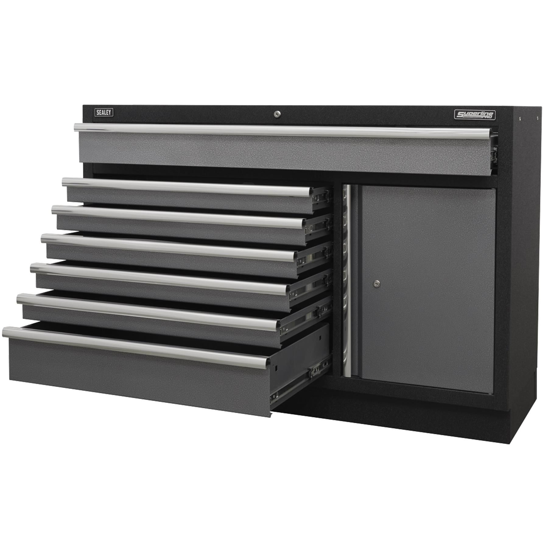 Sealey Modular 7 Drawer Floor Cabinet Aluminium drawer pulls 1360mm