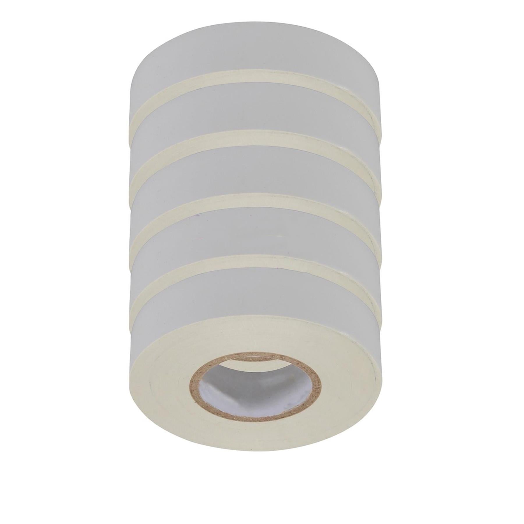Electrical Pvc Insulation Insulating Tape 22m Flame Retardant Rolls White 5 Rolls