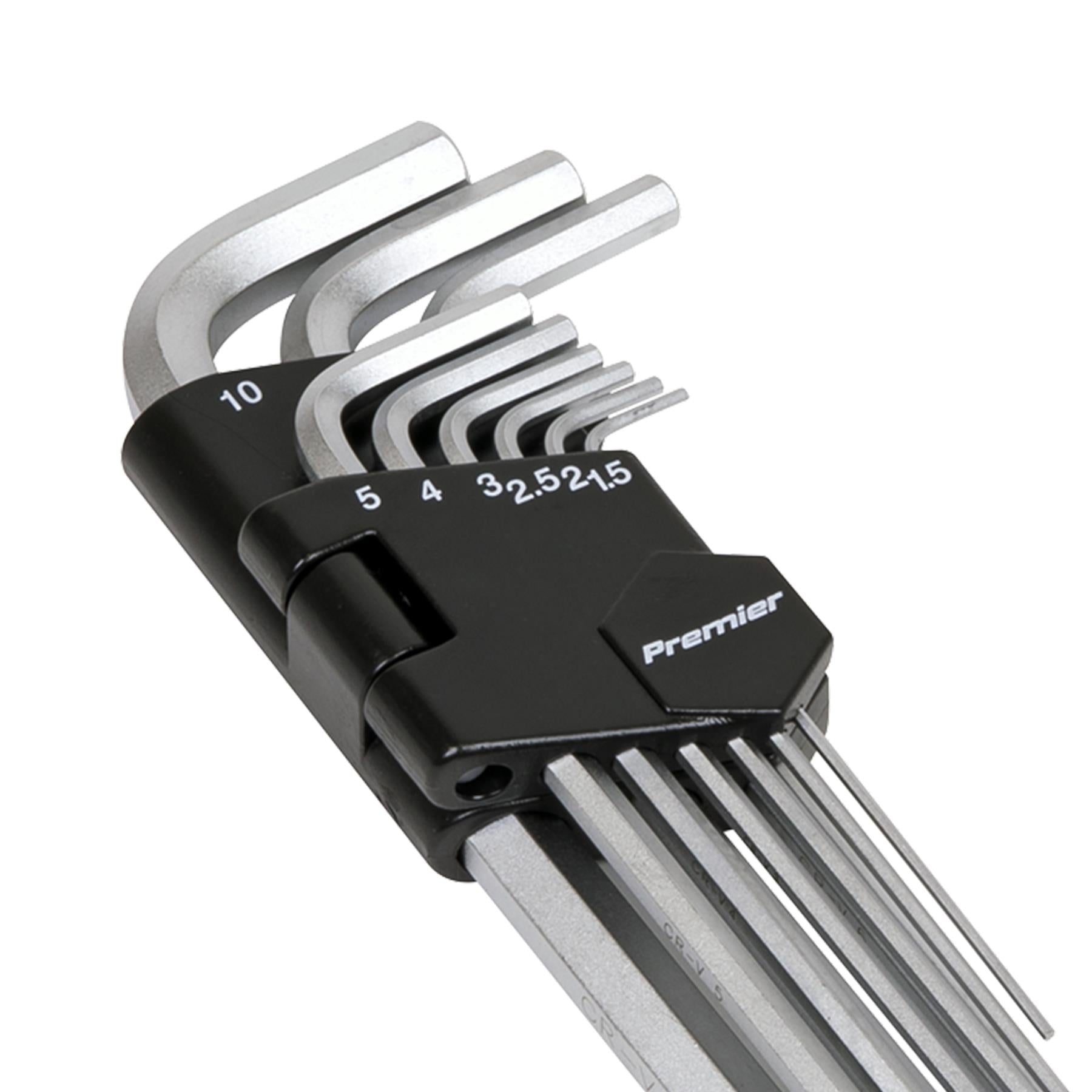 Sealey Hex Key Set 9pc Extra-Long Metric