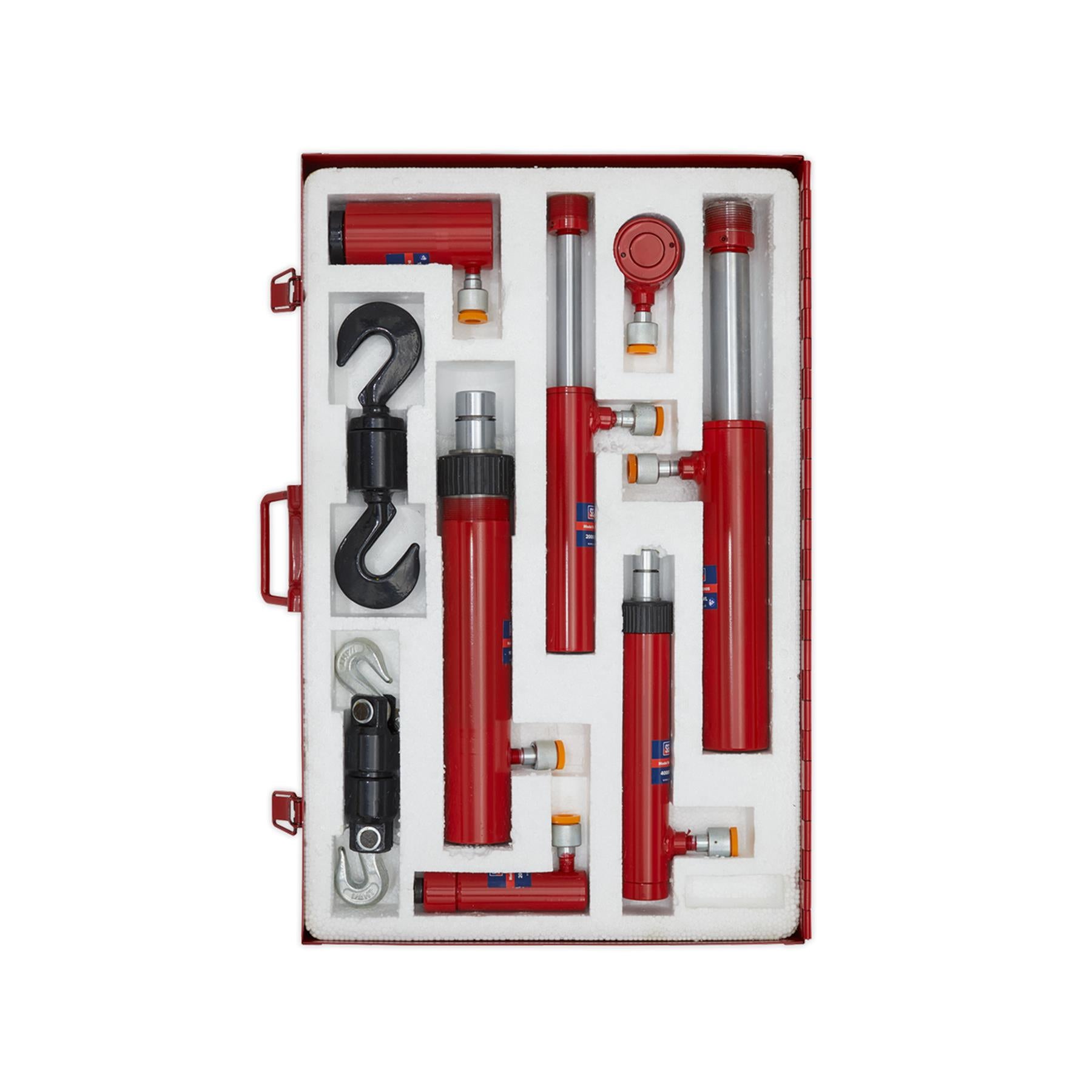 Sealey Specialist Push & Pull Ram Set Chromed Rams Steel Storage Case