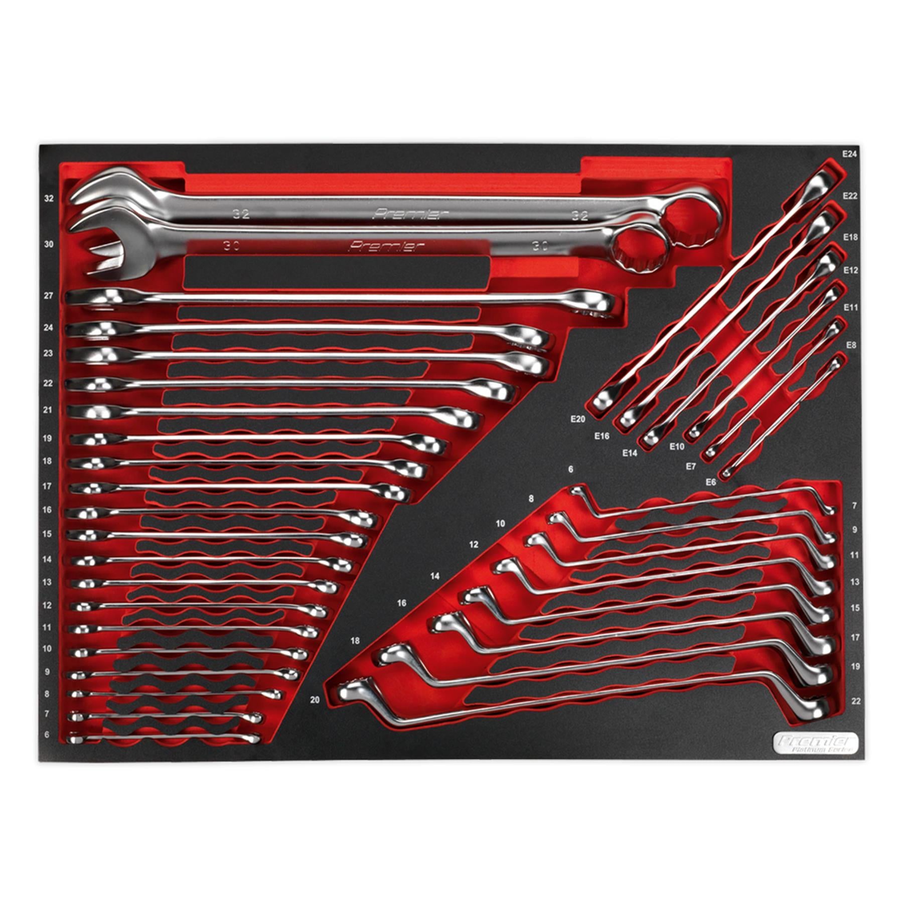 Sealey Tool Tray with Spanner Set 35pc