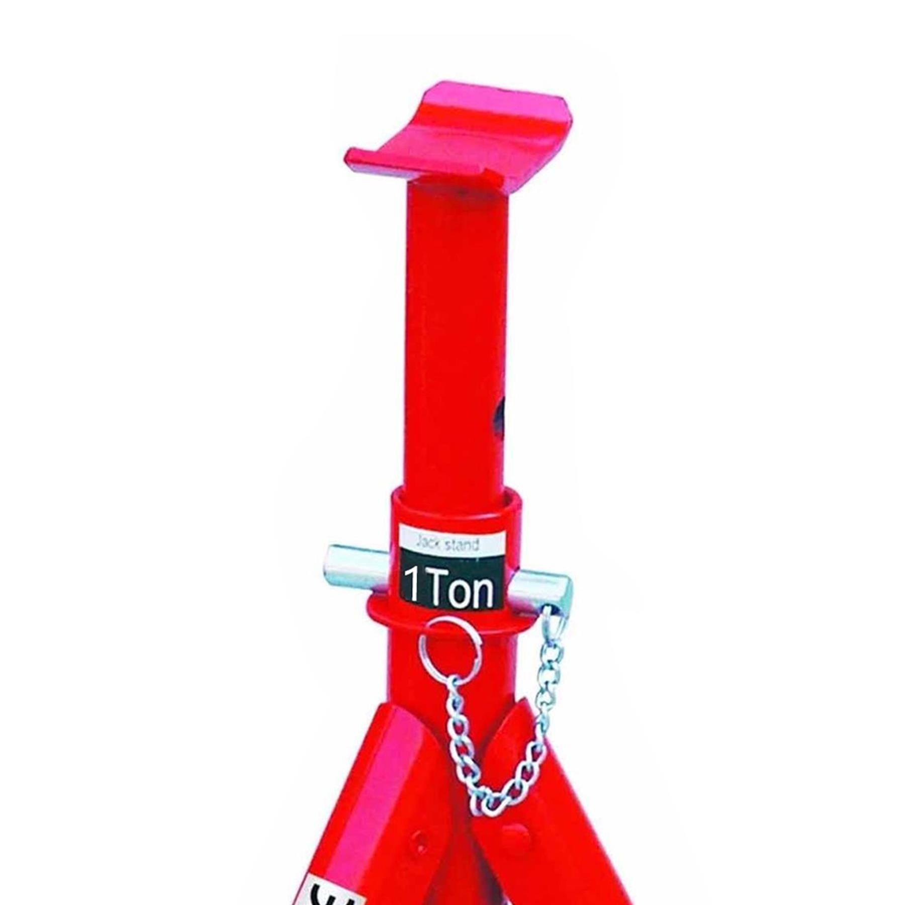 Heavy Duty Hilka 2 Ton Tonne Folding Axle Stand Stands Jack In Red Pair 82420040