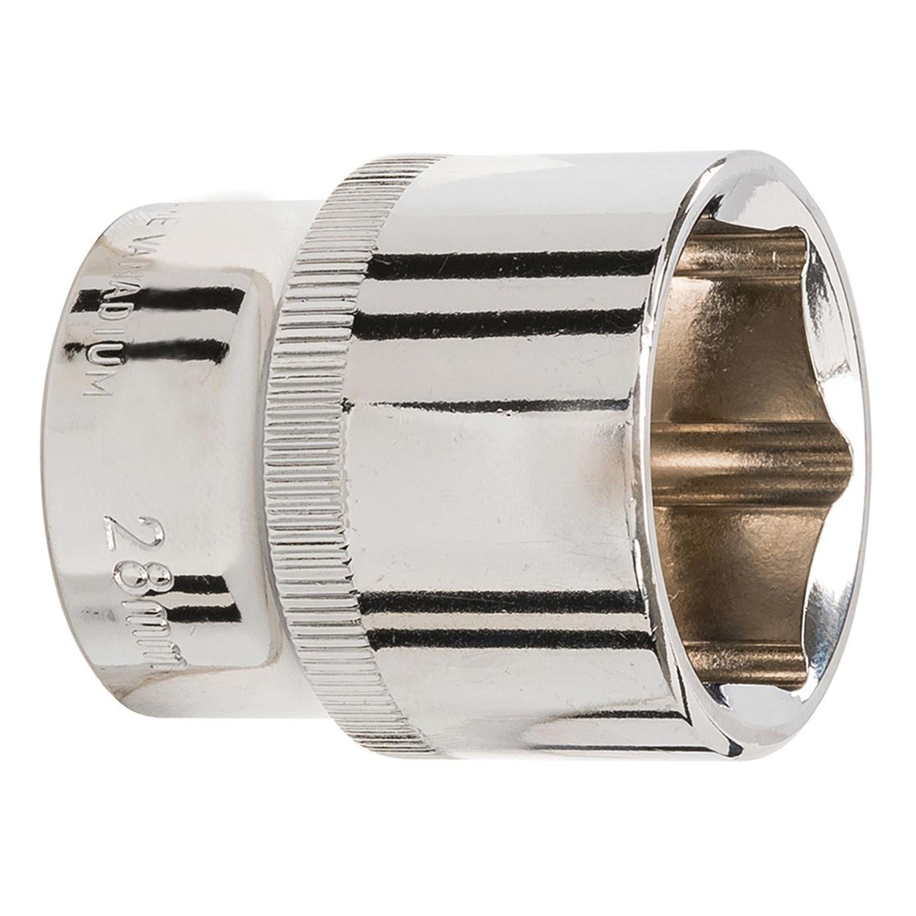Socket 1/2" Drive Metric Hex Square 28mm Individual Hex Polished Crv Quality