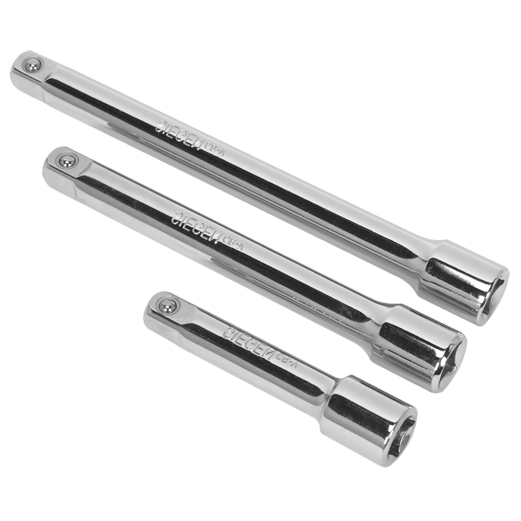 Sealey Extension Bar Set 3pc 3/8"Sq Drive Chrome Vanadium steel