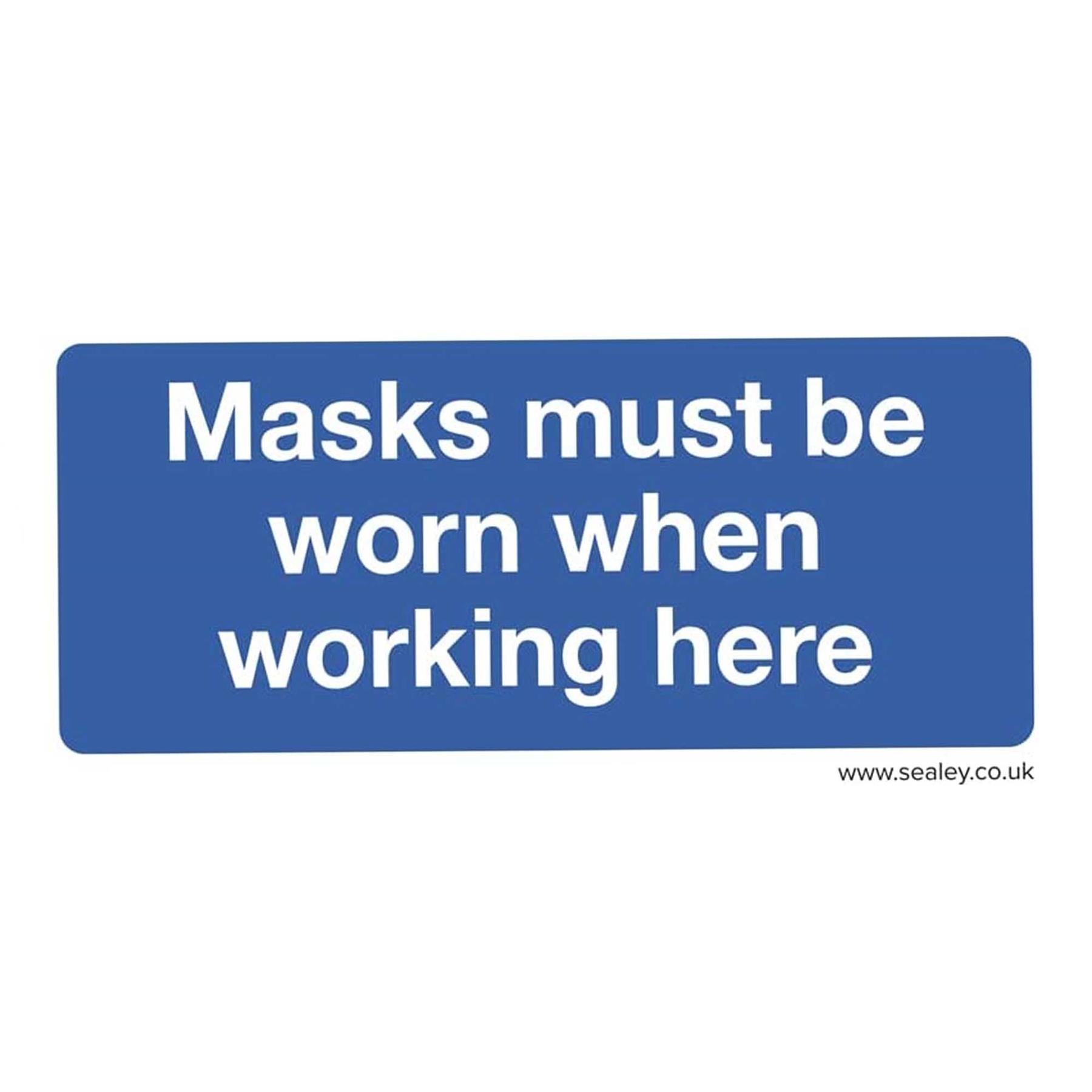 Mandatory Safety Sign - Masks Must Be Worn - Self-Adhesive Vinyl