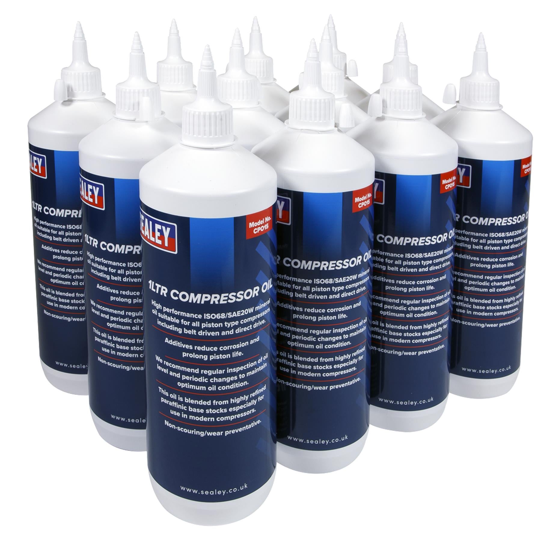 Sealey Compressor Oil 1L Pack of 12 Oil, Compressor CPO/1