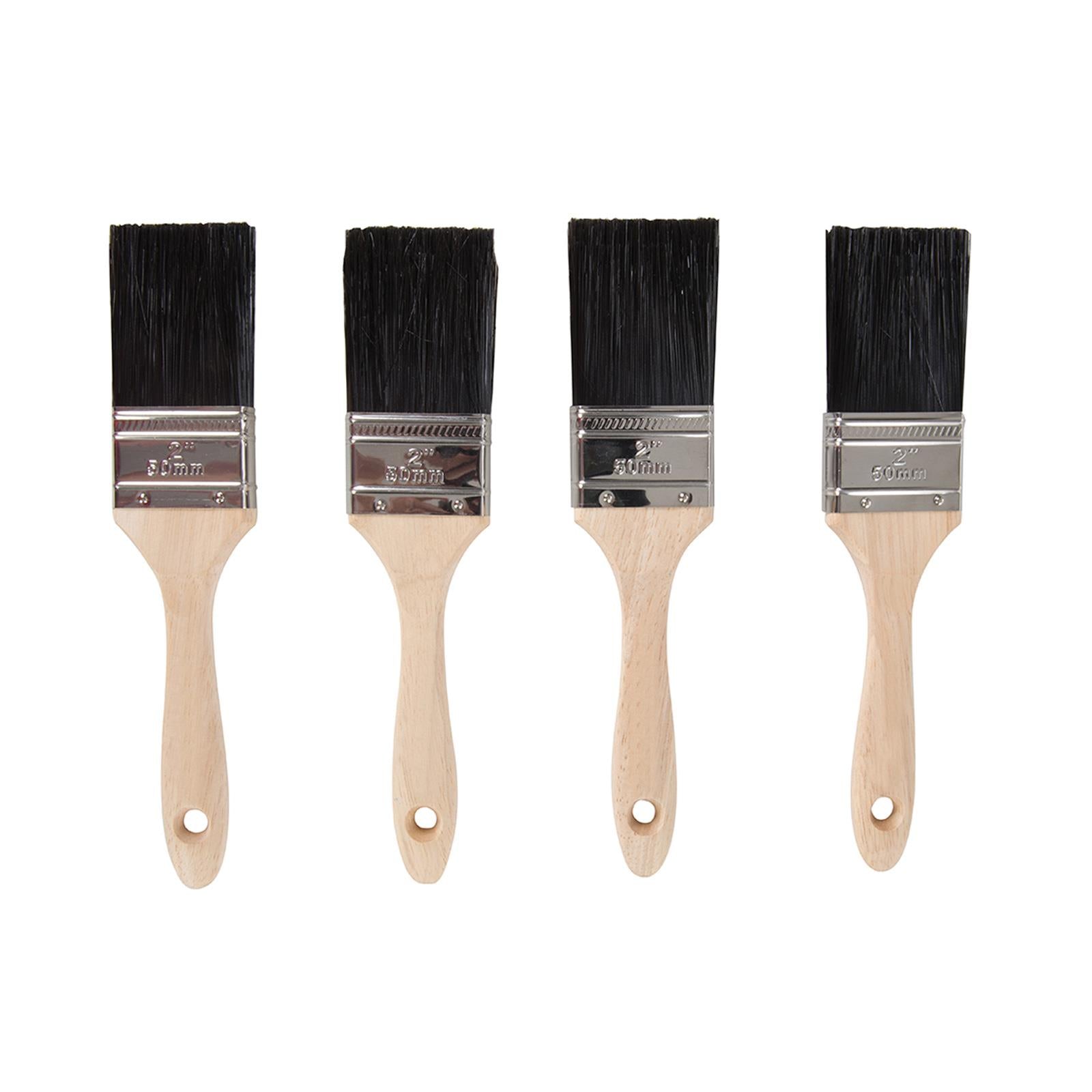 Tradesman Synthetic Paint Brushes 4Pk 50mm Hardwood Handle With Hanging Hole