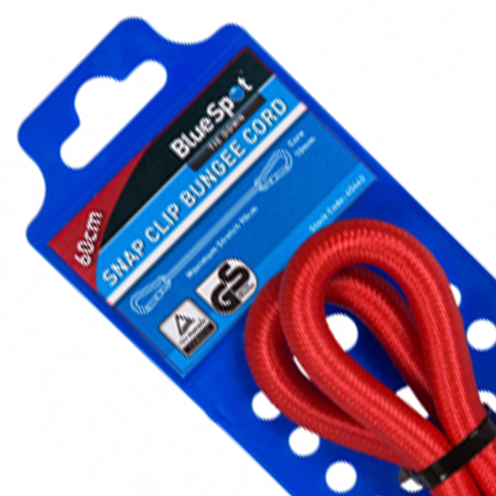 BlueSpot Tools Snap Clip Bungee 10mm High Quality Long Elastic Cord 60cm