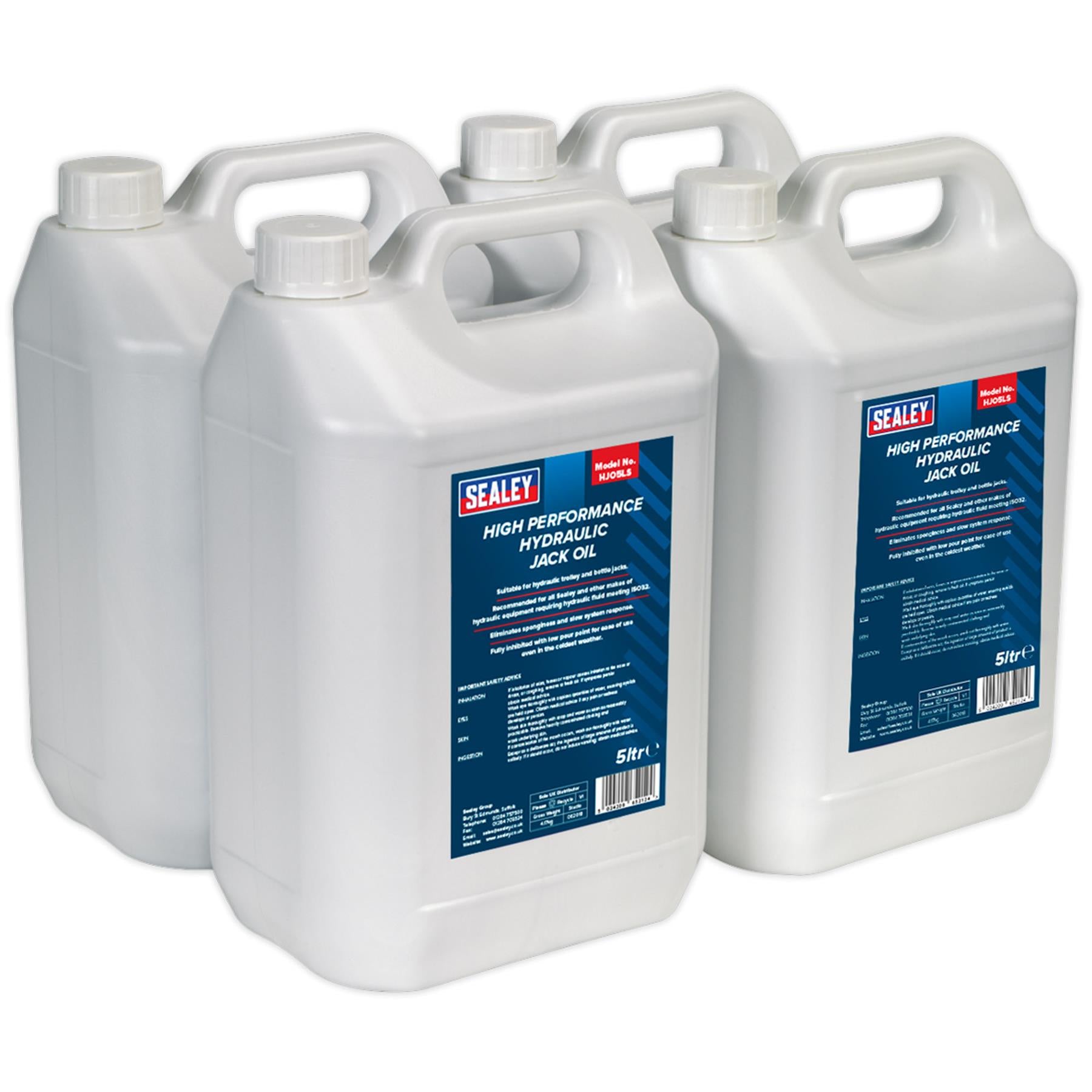 Sealey Hydraulic Jack Oil 5L - Pack of 4 Garage Workshop DIY