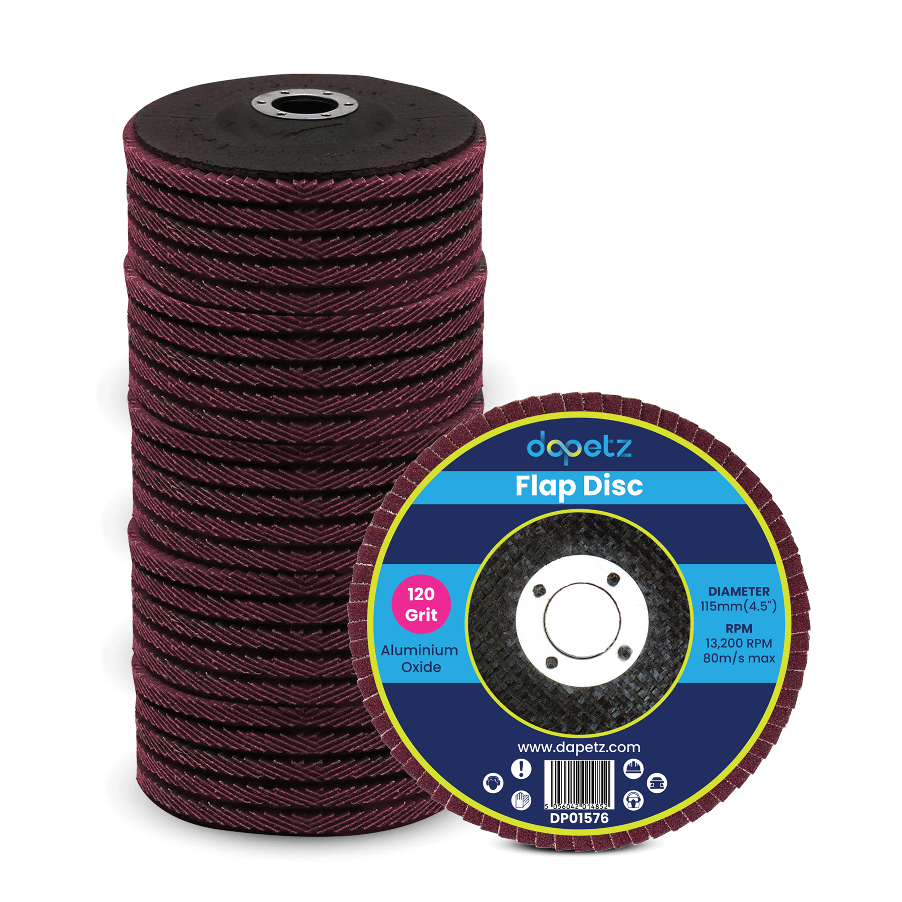 25PC 115mm 4.5" Aluminium Oxide Flap Disc 120 Grit Sanding Discs