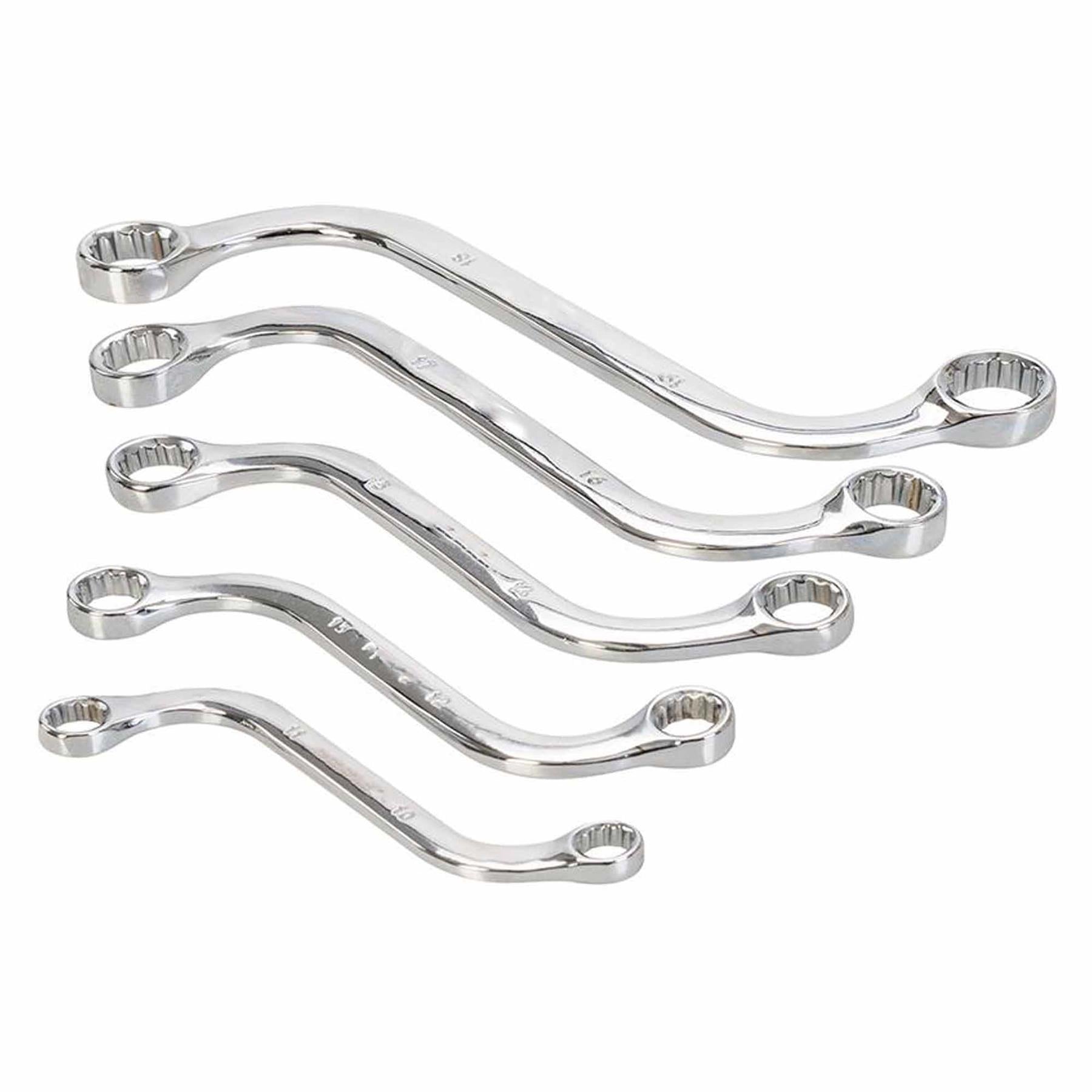 5 Piece Metric S Shaped Obstruction Spanner Wrench Set