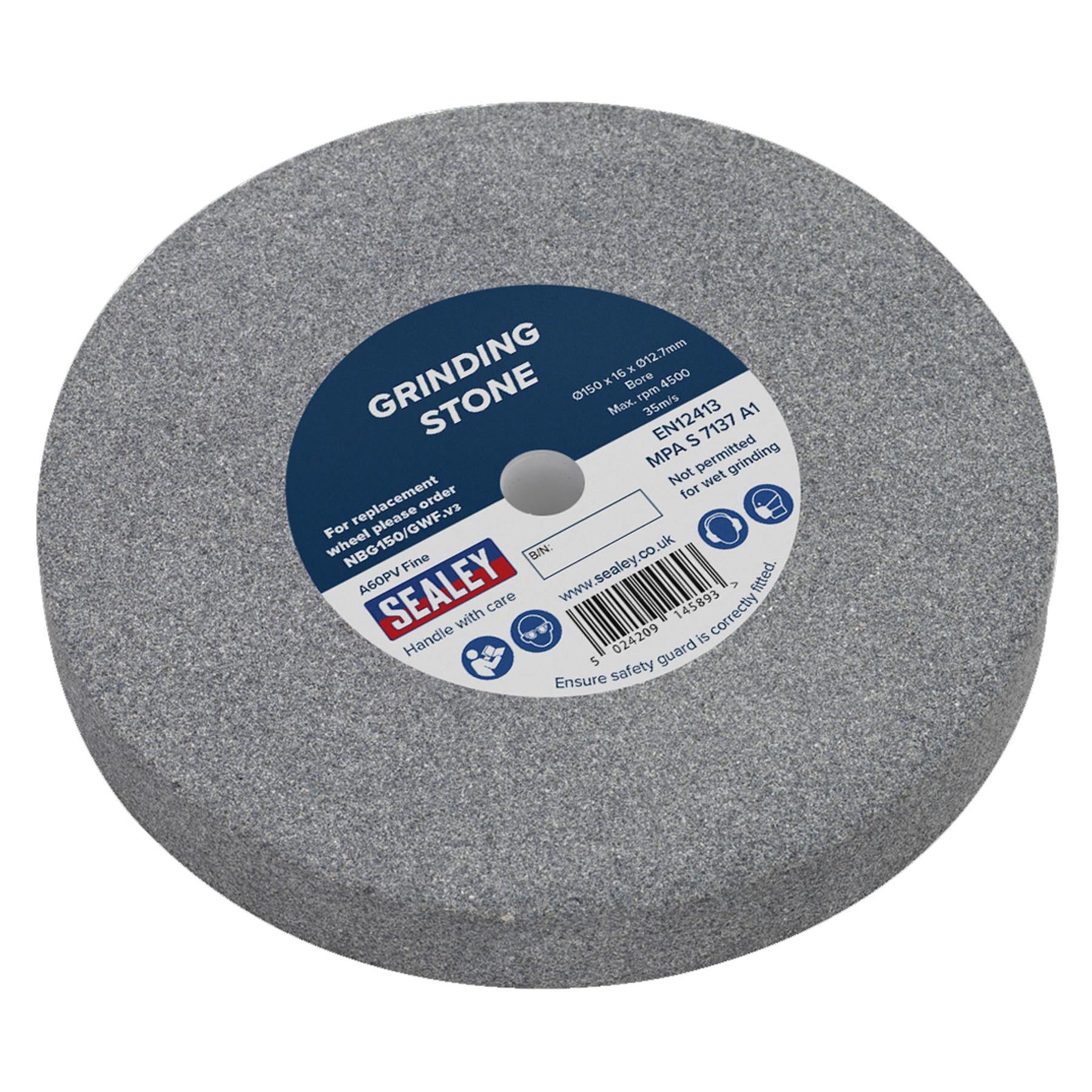 Sealey Grinding Stone �150 x 16mm 13mm Bore A60P Fine