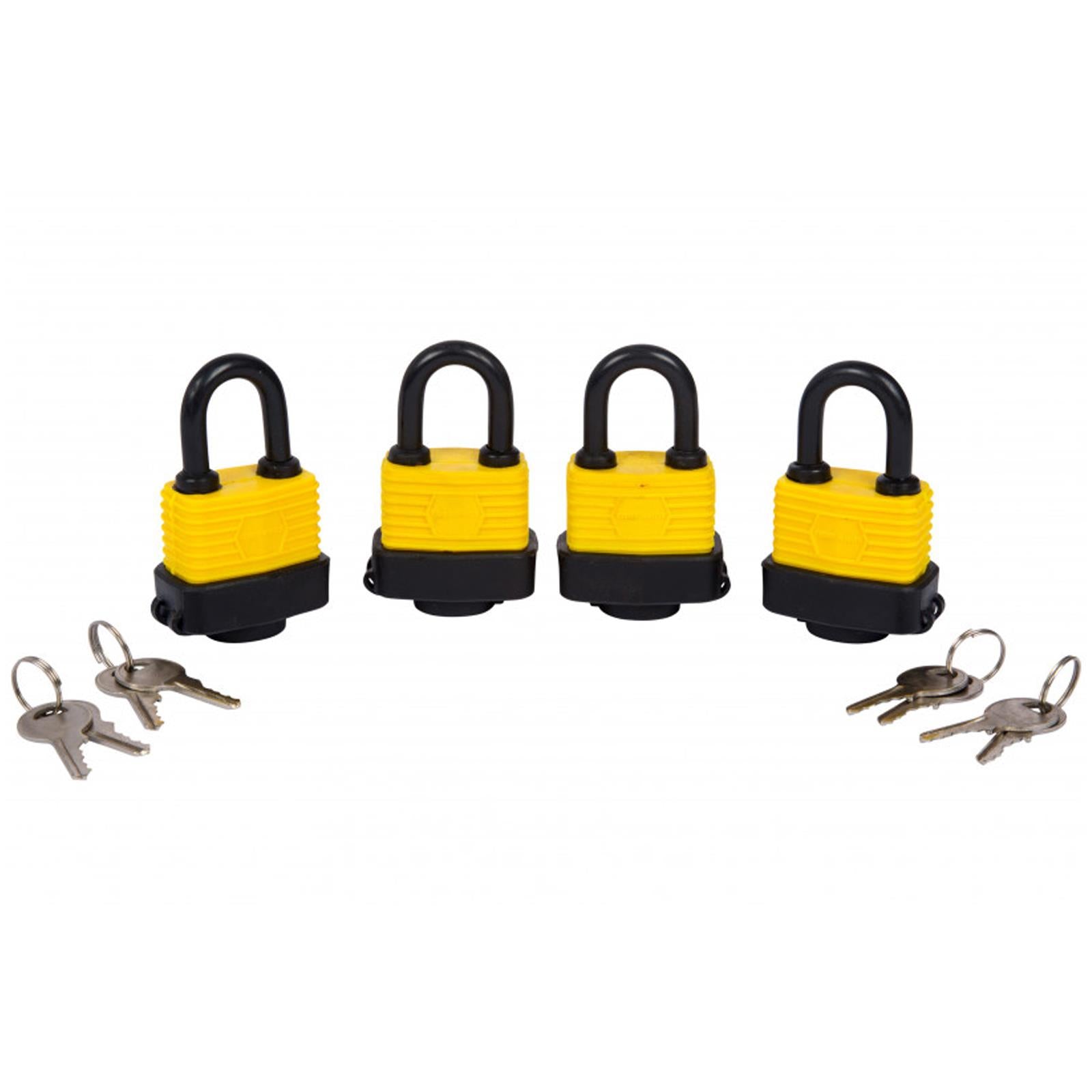 BlueSpot 4 Padlocks Same Key water resistant Padlocks Keyed Alike ShedLock