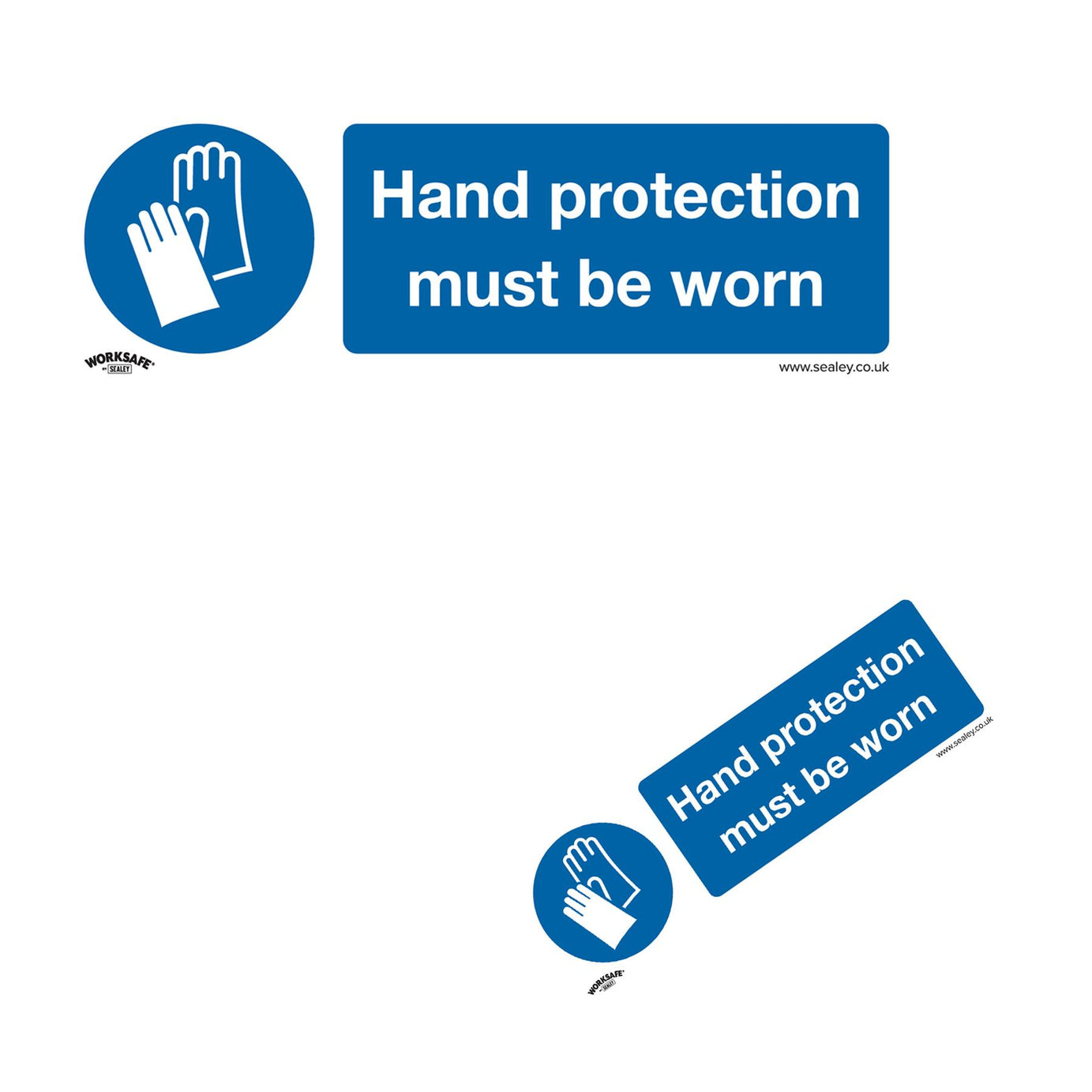 Mandatory Safety Sign - Hand Protection Must Be Worn - Self-Adhesive Vinyl